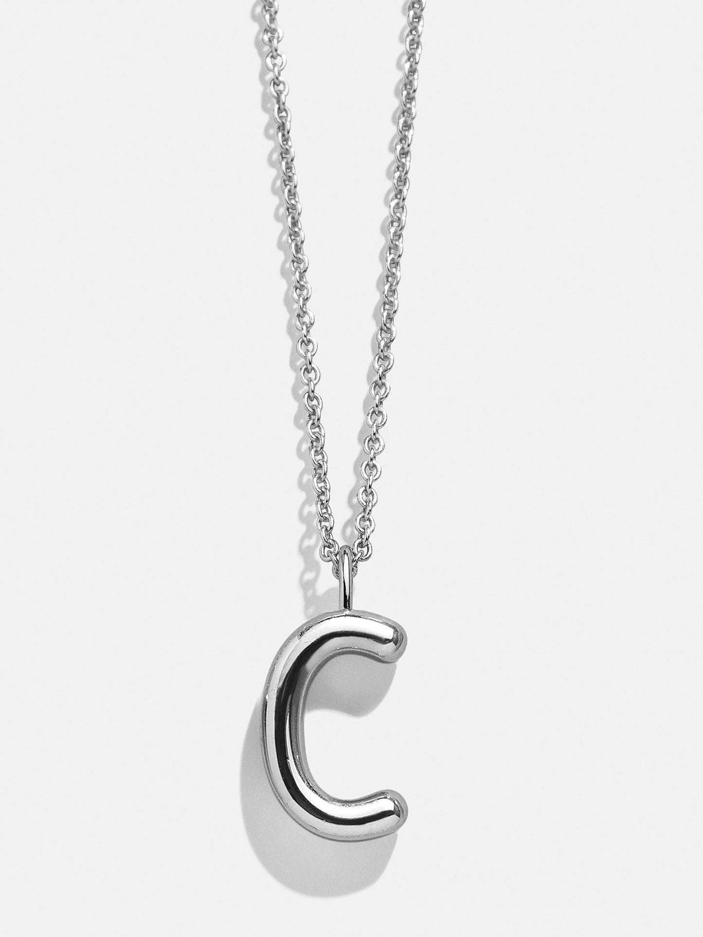Classic Silver Initial Necklace - Silver