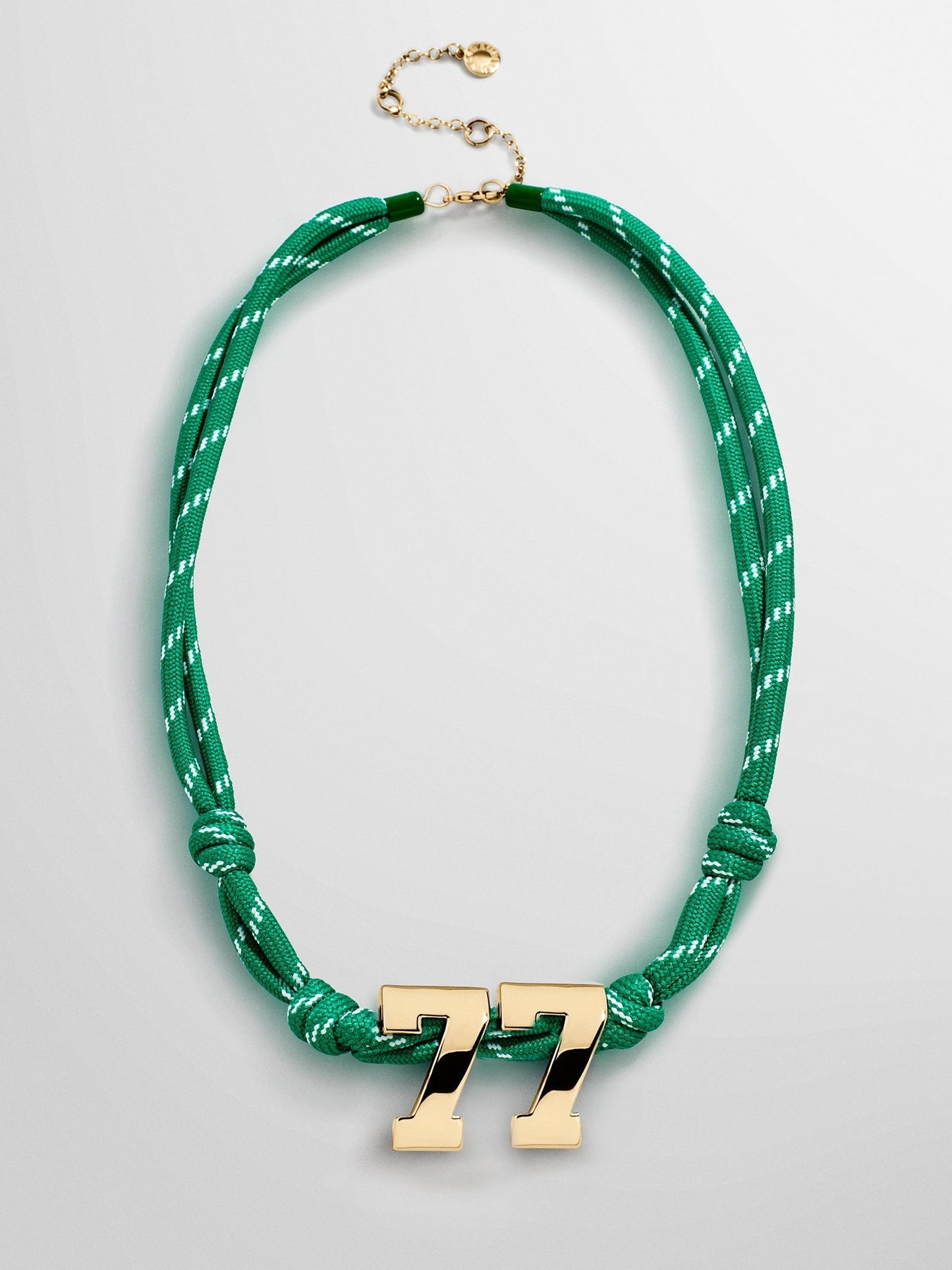 Knotty Varsity Custom Necklace - Bright Green Double Digit