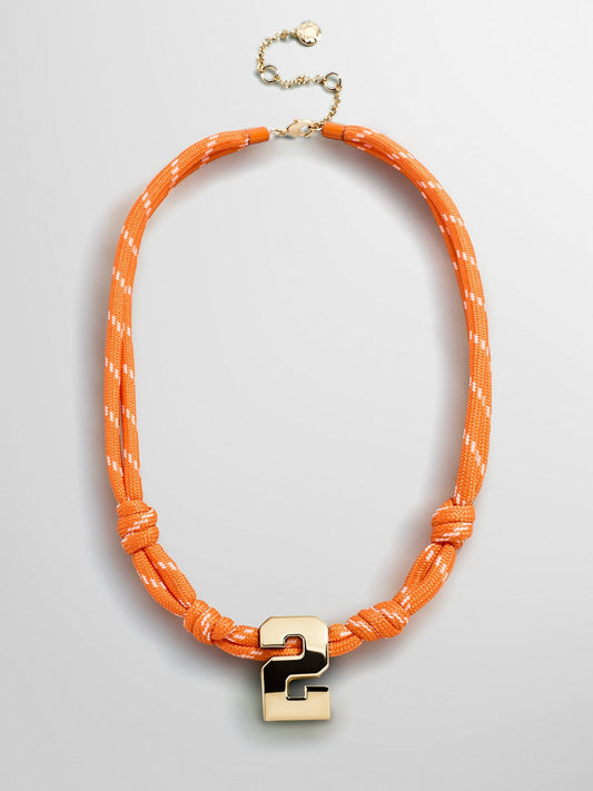 Knotty Varsity Custom Necklace - Tangerine Single Digit