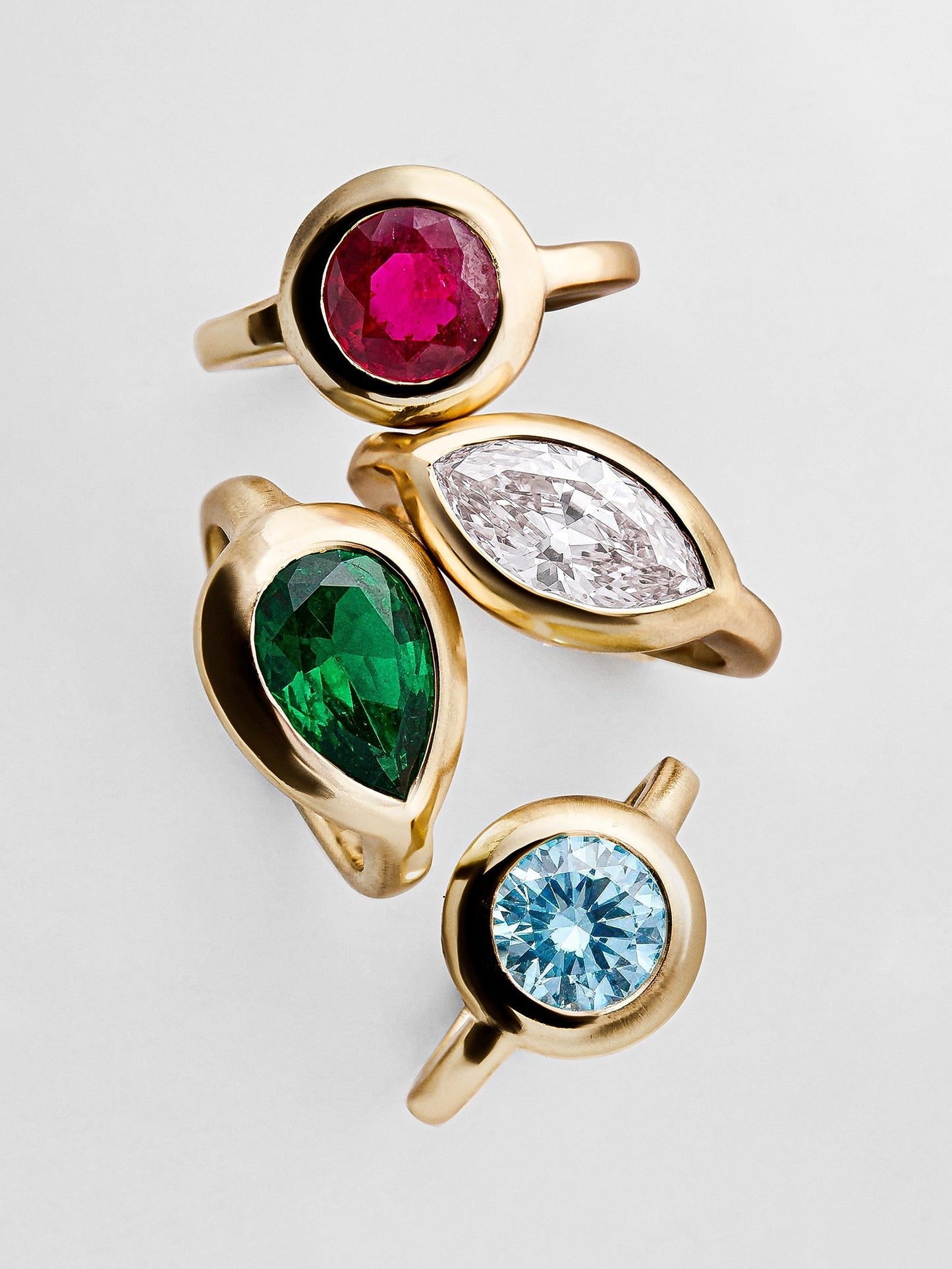 Gold Cubic Zirconia Custom Birthstone Ring - Emerald