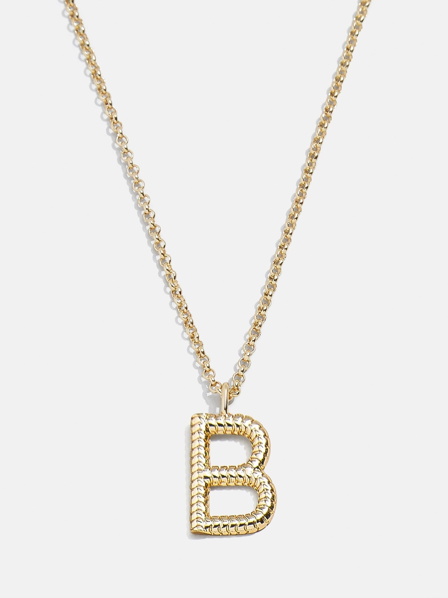 Classic Initial Necklace - Ribbed Initial