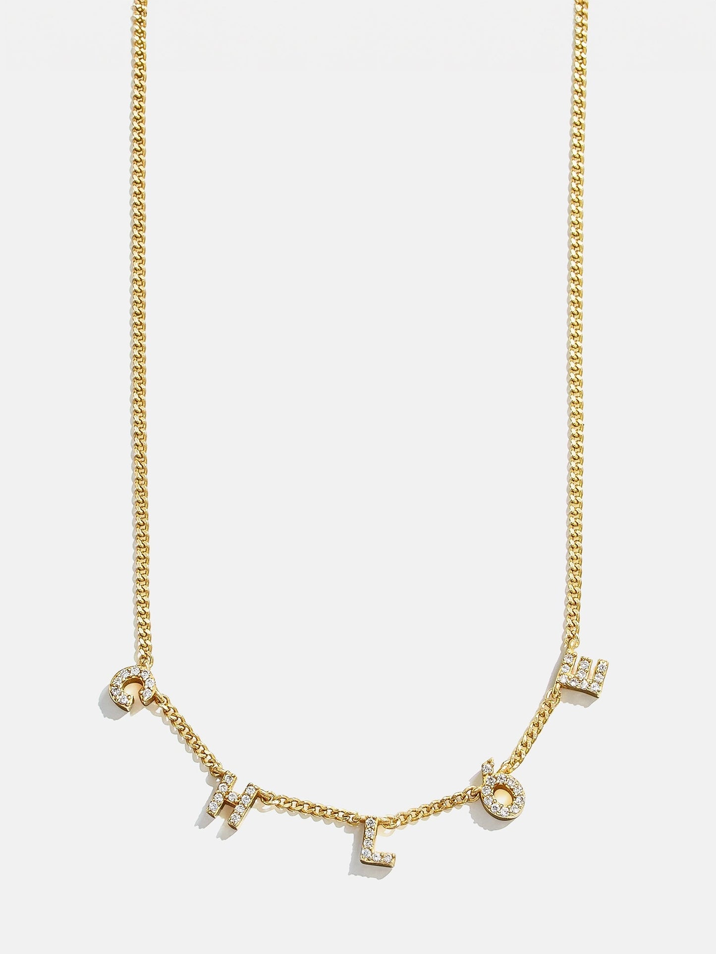 Mini 14K Gold Spaced Letter Custom Name Necklace - 14K Gold