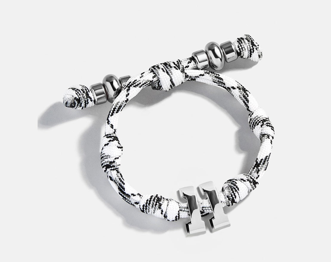 Knotty Varsity Number Custom Bracelet - Onyx/White Double Digit