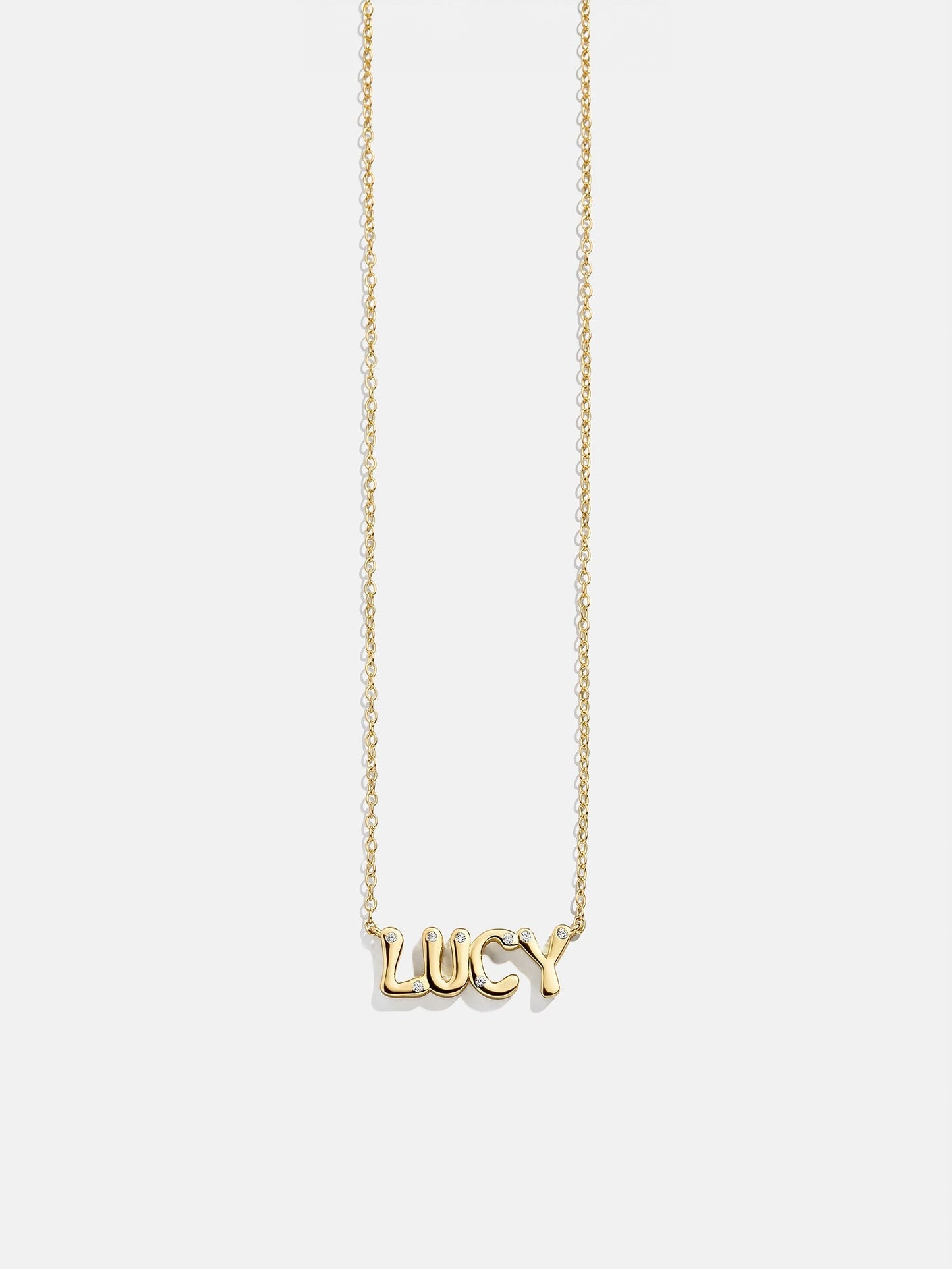 14K Gold Custom Nameplate Necklace - Bubble