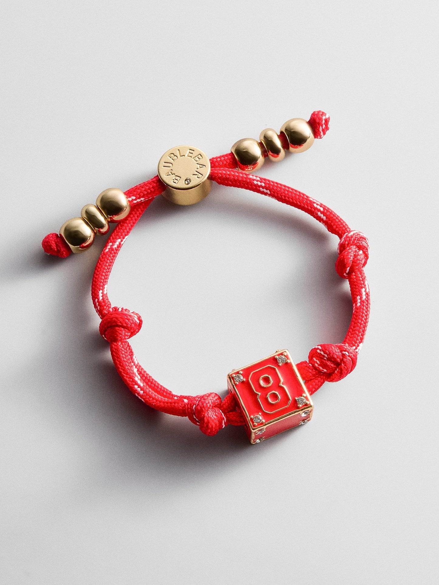 Block Party Varsity Number Custom Bracelet - Cherry Red Single Digit