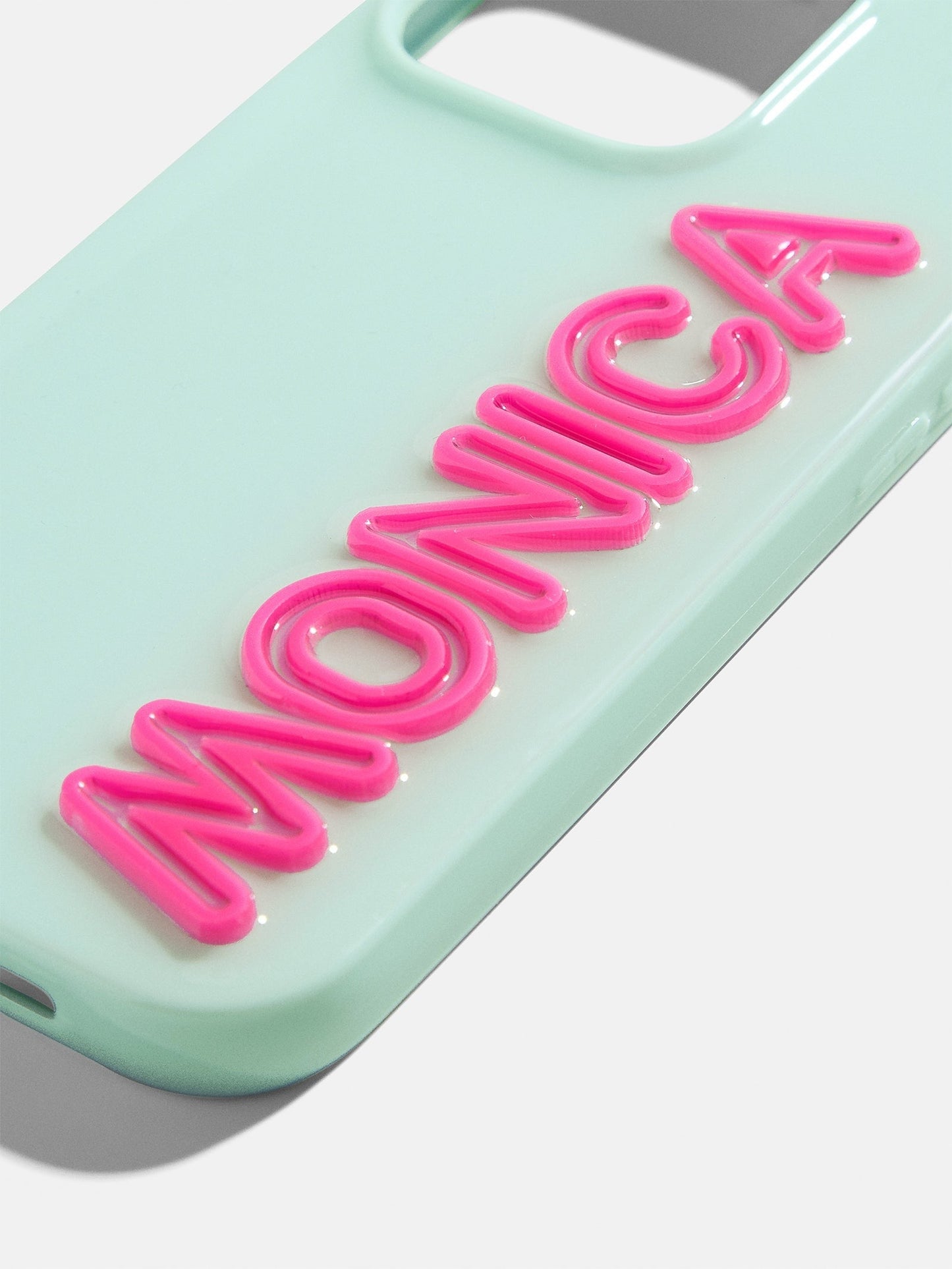 Fine Line Custom iPhone Case - Mint Green/Hot Pink