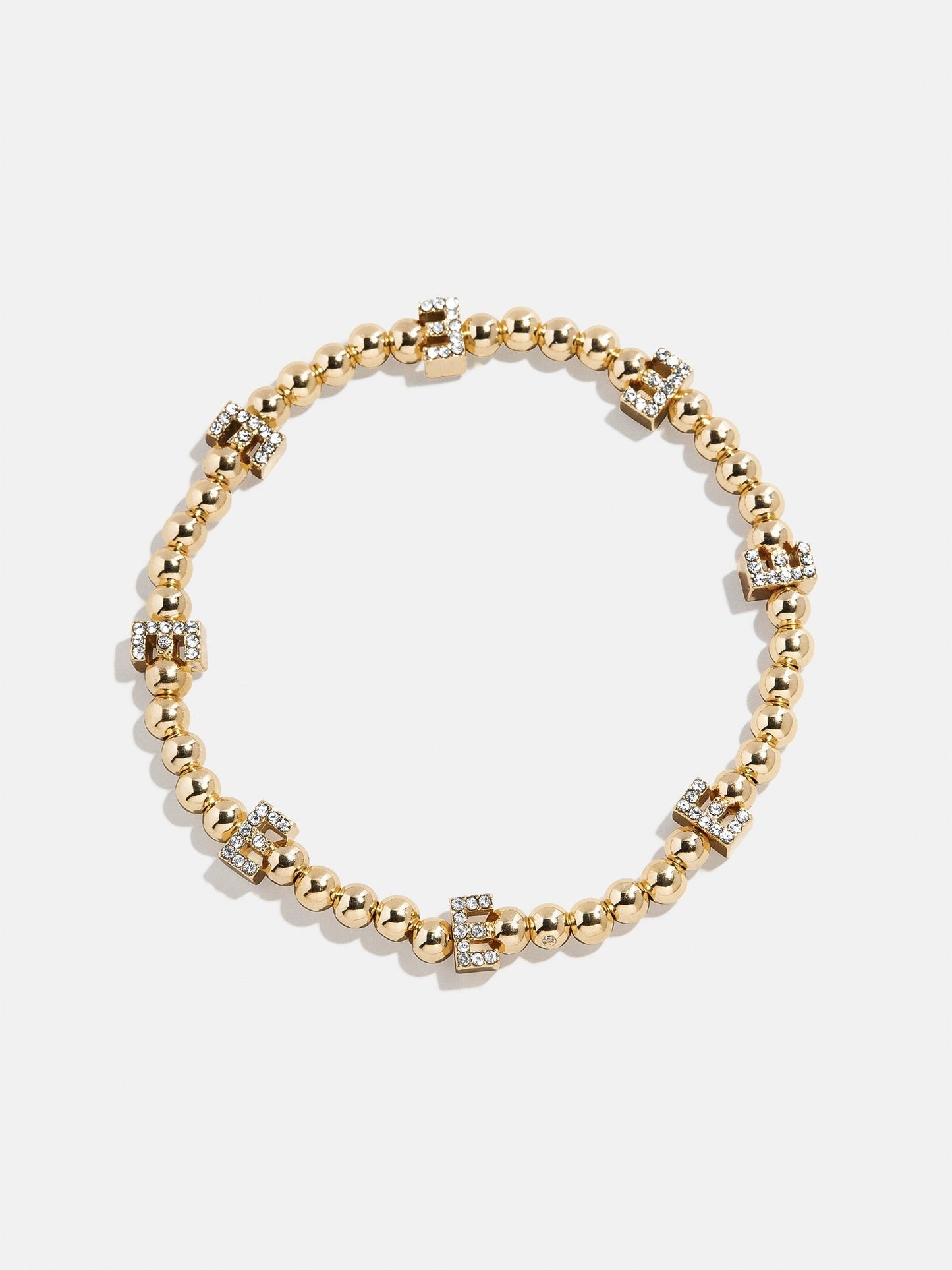 Gold/Pavé Repeating Initial Pisa Bracelet - E