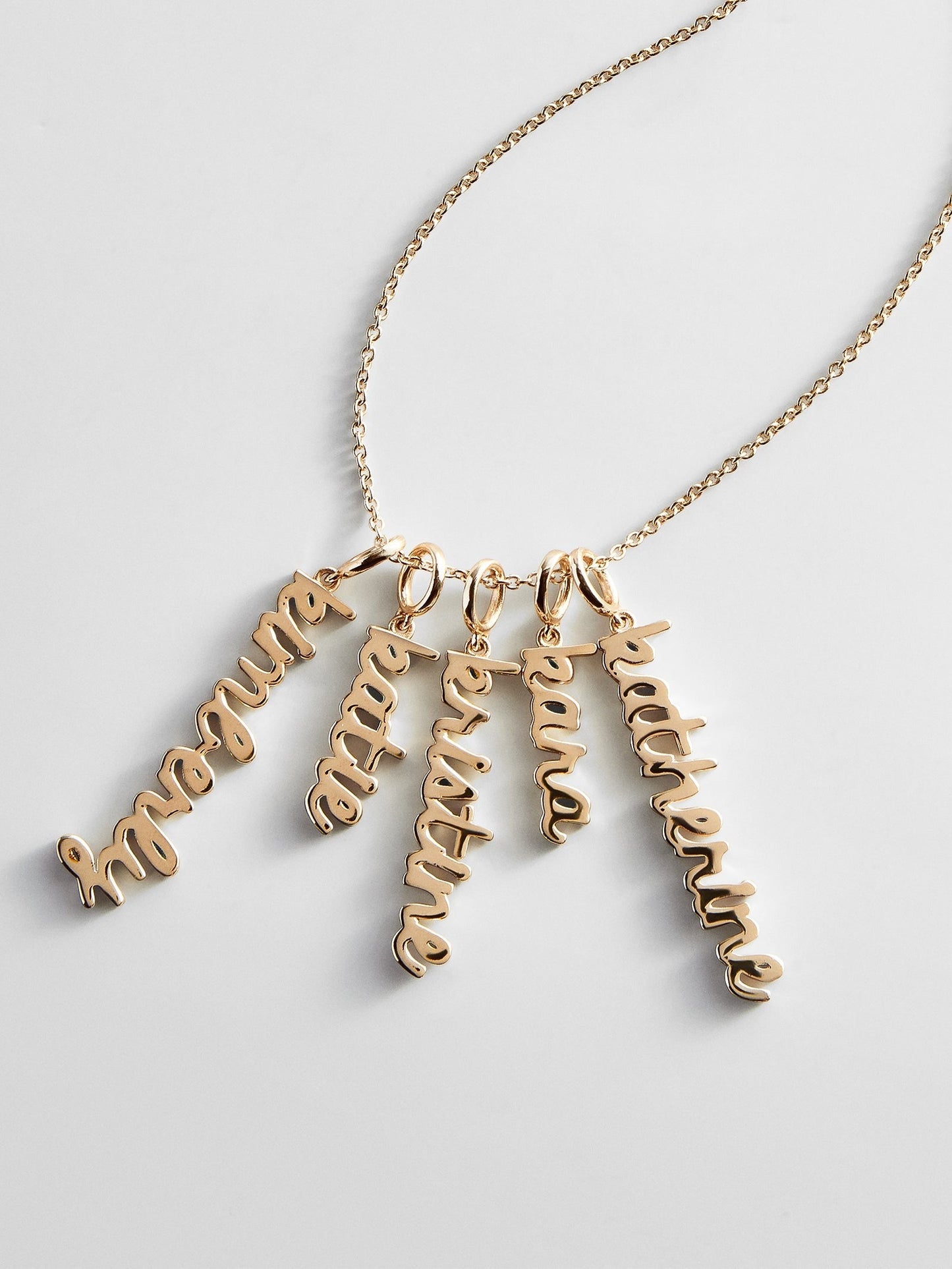 Mini Gold Script Cluster Custom Nameplate Necklace - 1 Name