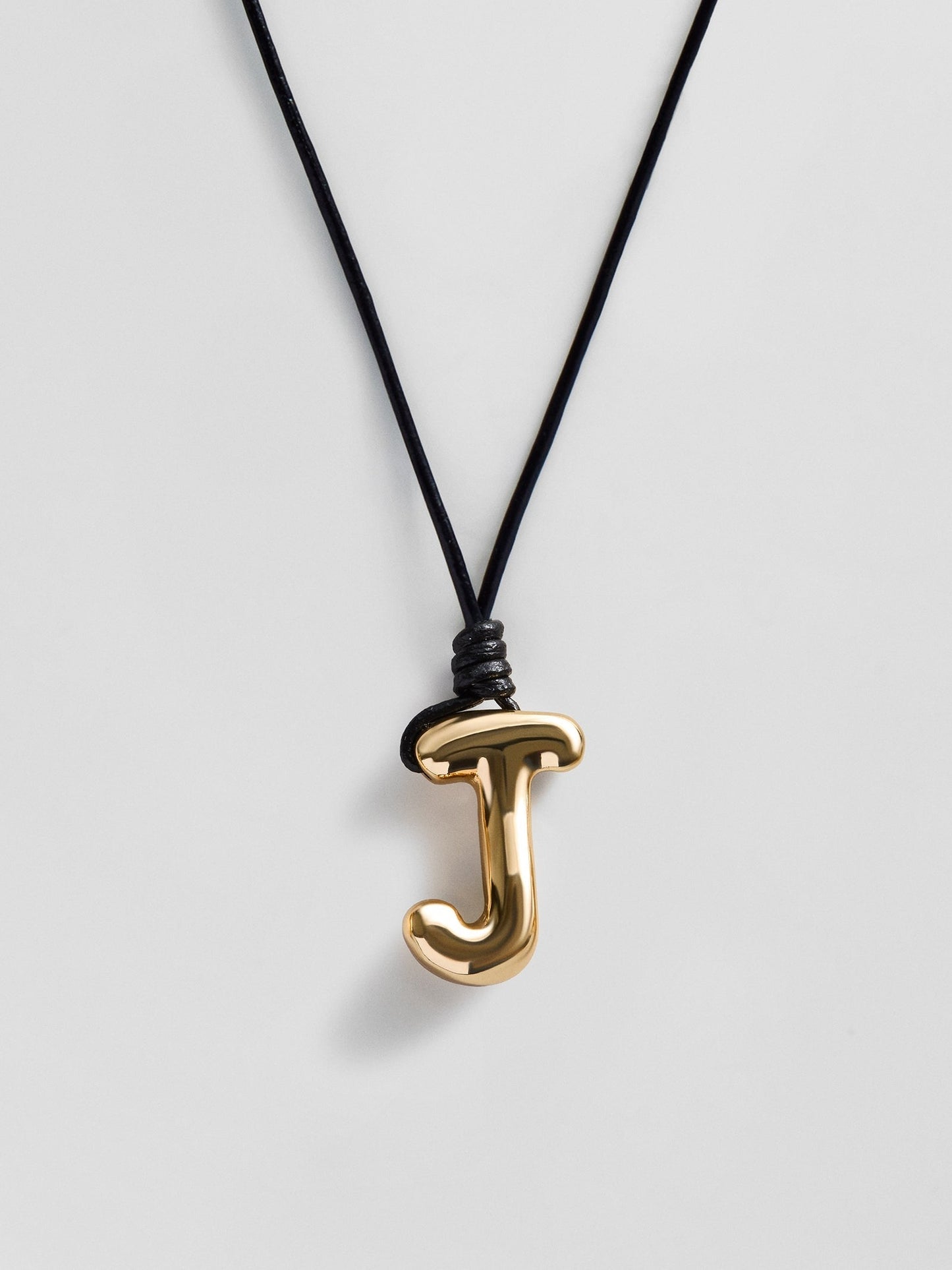Cord Initial Necklace - Gold