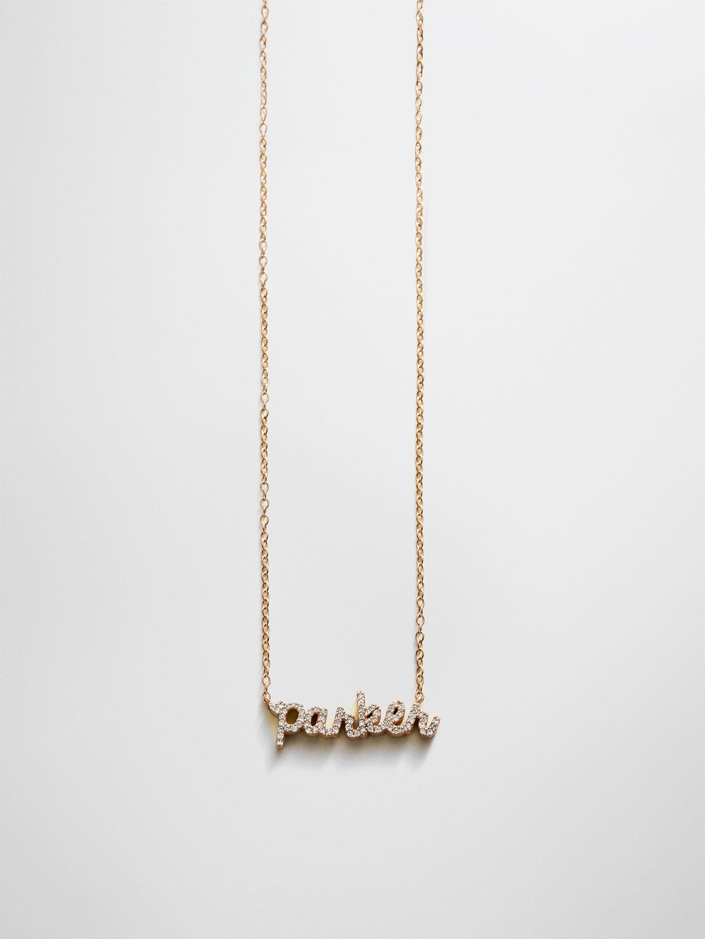 14K Gold Custom Nameplate Necklace - Mini Script
