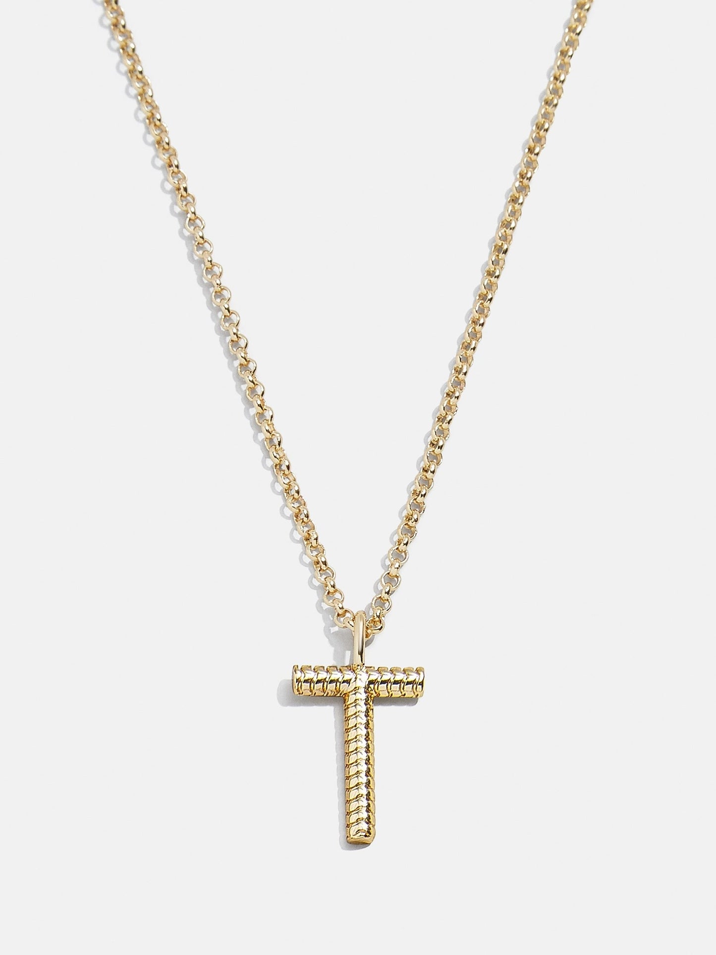 Classic Initial Necklace - Ribbed Initial