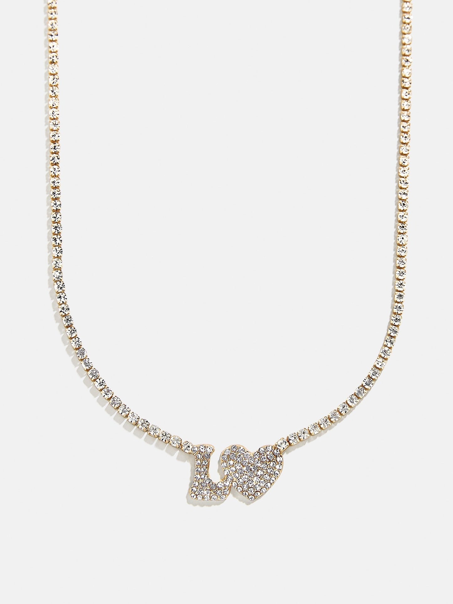 Love Letter Kids' Initial Tennis Necklace - Gold/Pavé