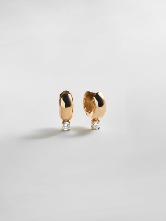 Kourtney Huggie Earrings - Kourtney Gold Plated Brass Earrings
