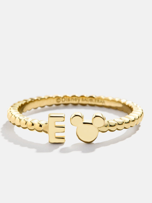 Disney Mickey Mouse 14K Gold Plated Sterling Silver Custom Ring - Gold/Pavé