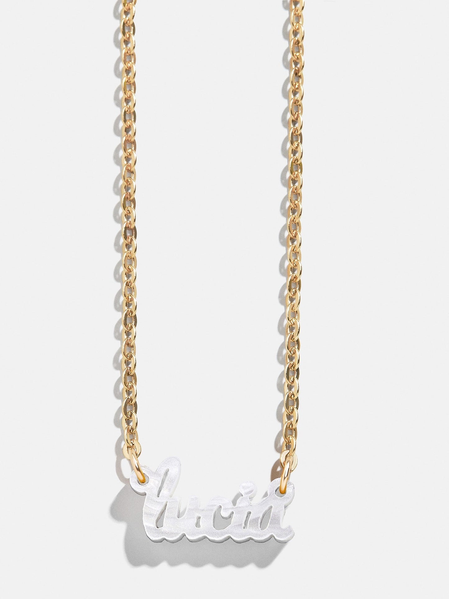 Acrylic Custom Nameplate Necklace - Gold