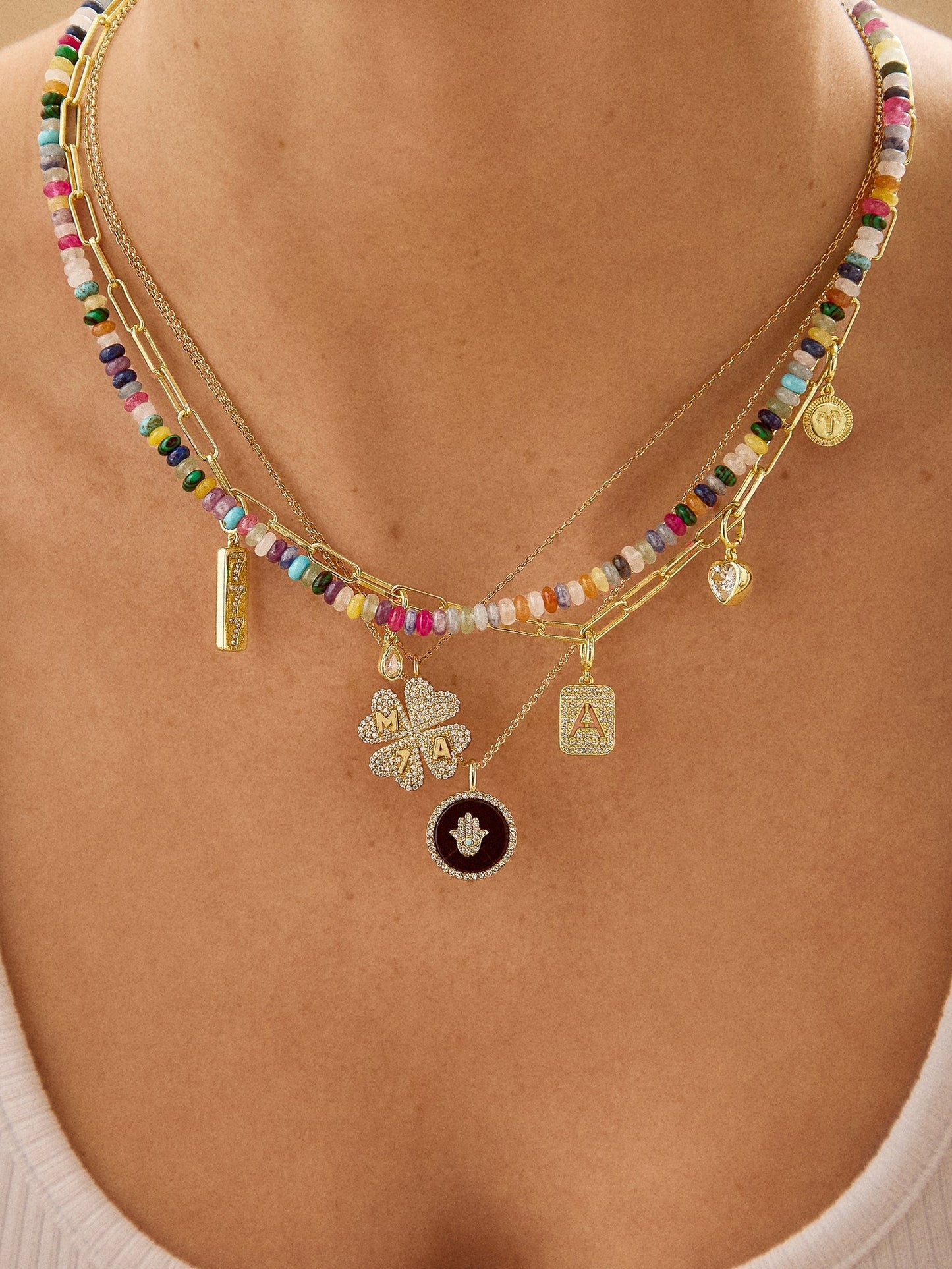 Spaced Custom Charm Necklace - Spaced Charm Necklace