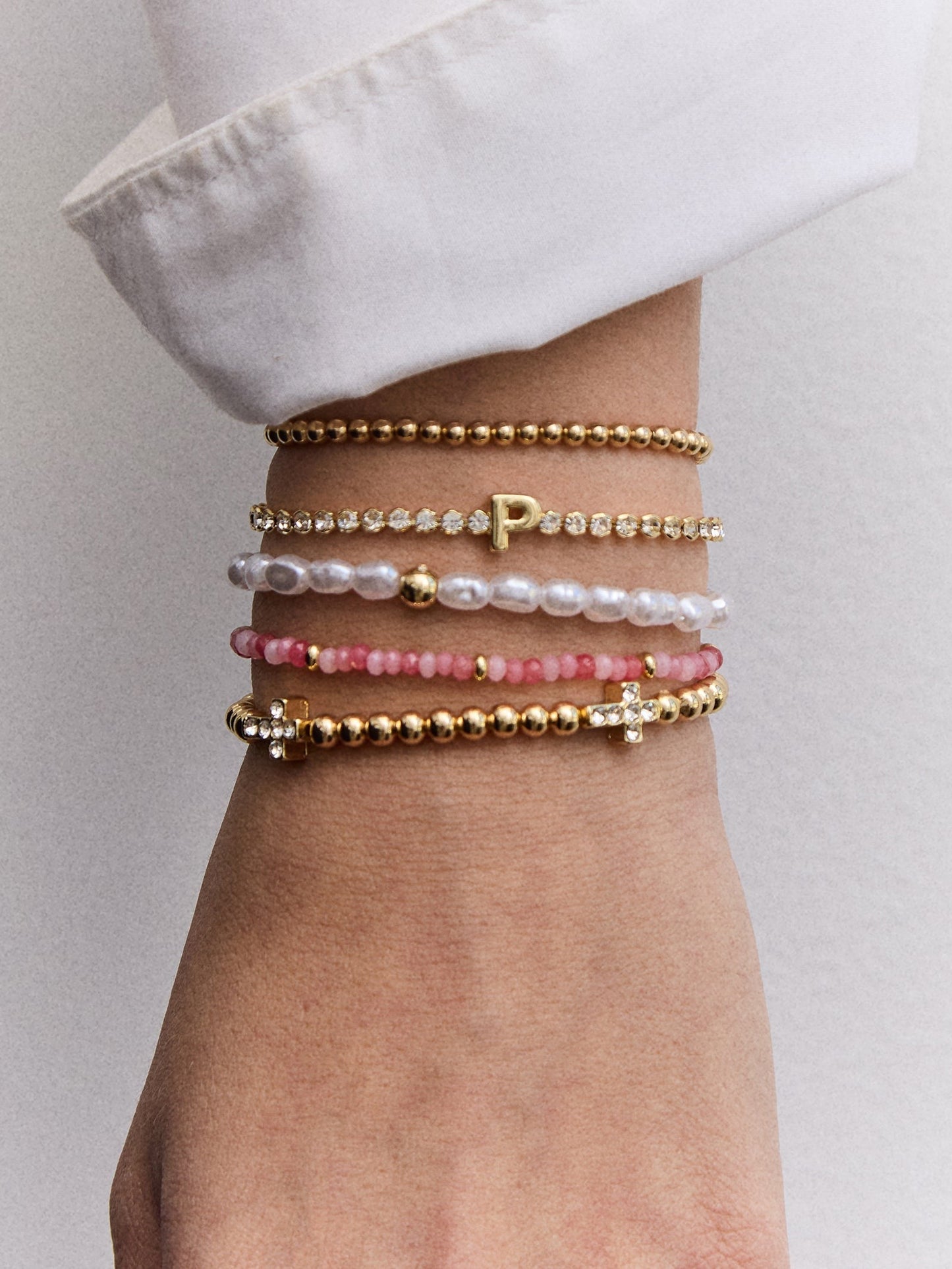 Emily Semi-Precious Bracelet - Light Pink Multi