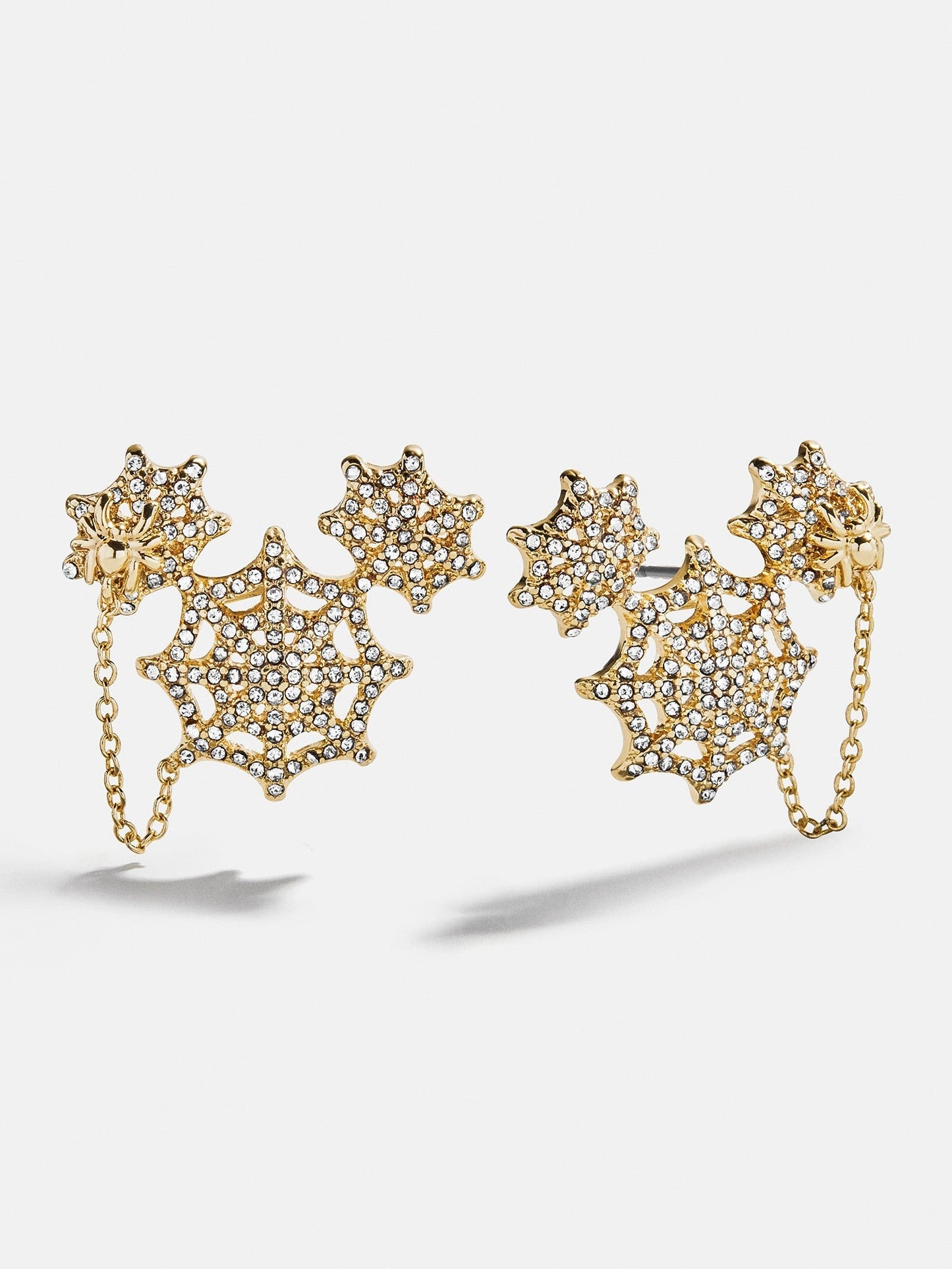 Disney Mickey Mouse Spider Web Earrings - Gold/Pavé