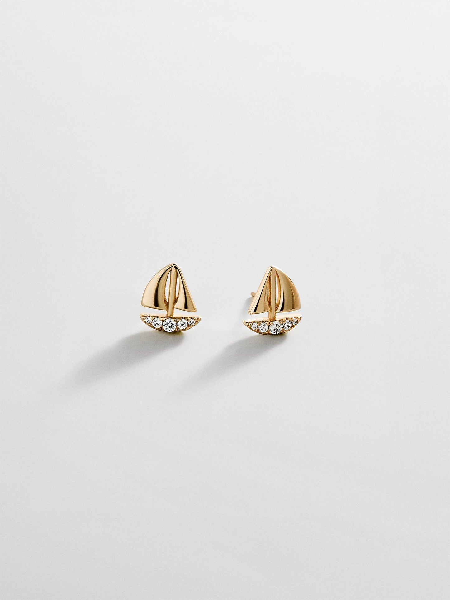 14K Gold Just For Fun Earrings - Sailboat