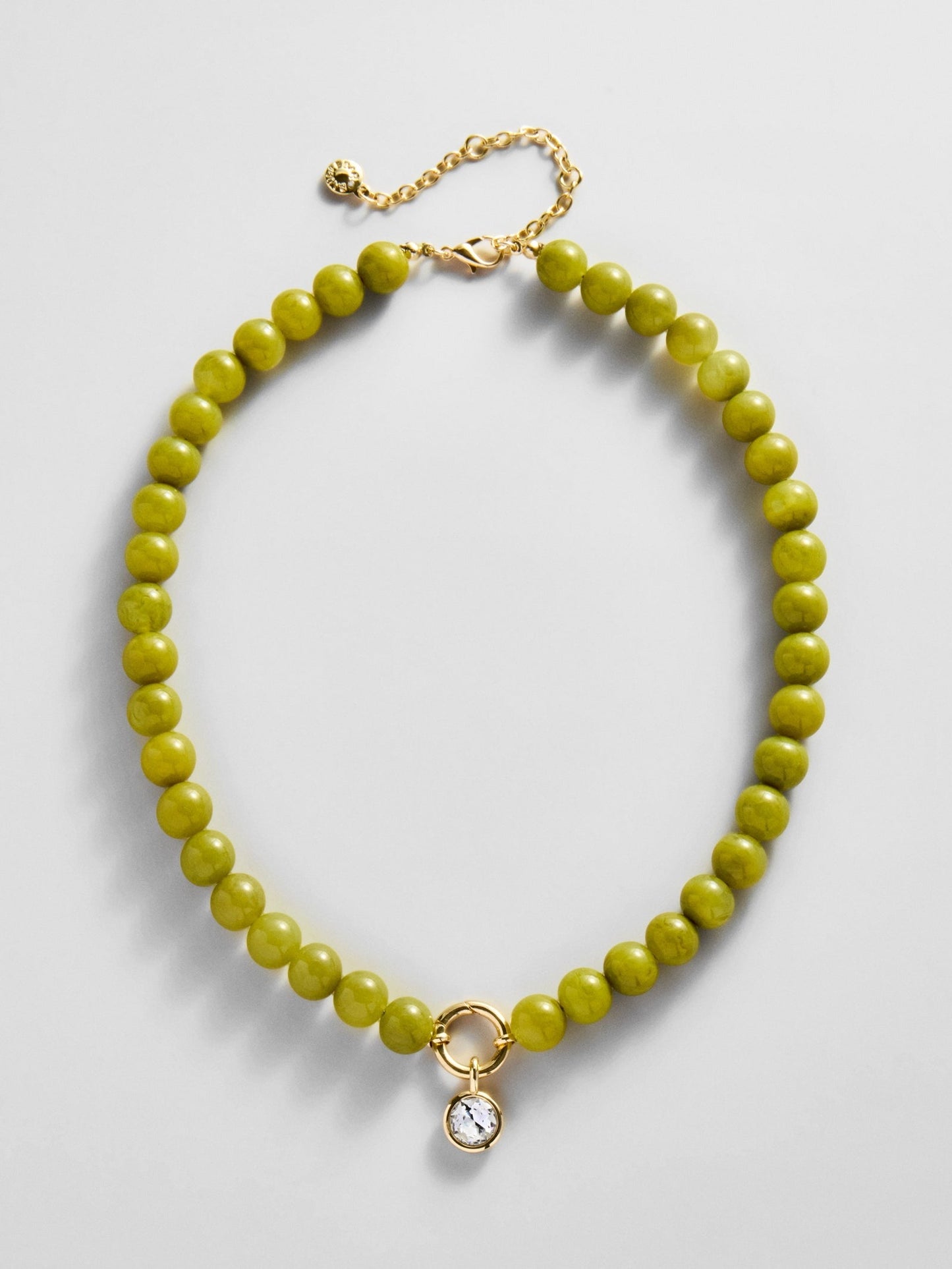 Janette Beaded Ring Necklace - Olive