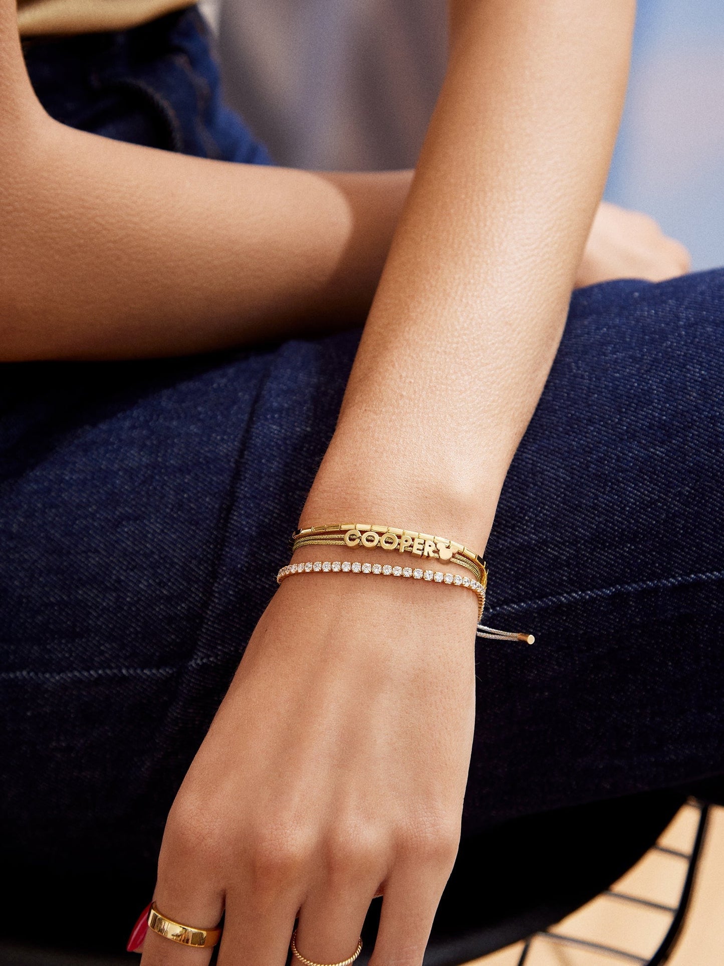 Disney Mickey Mouse Custom Cord Bracelet - Gold