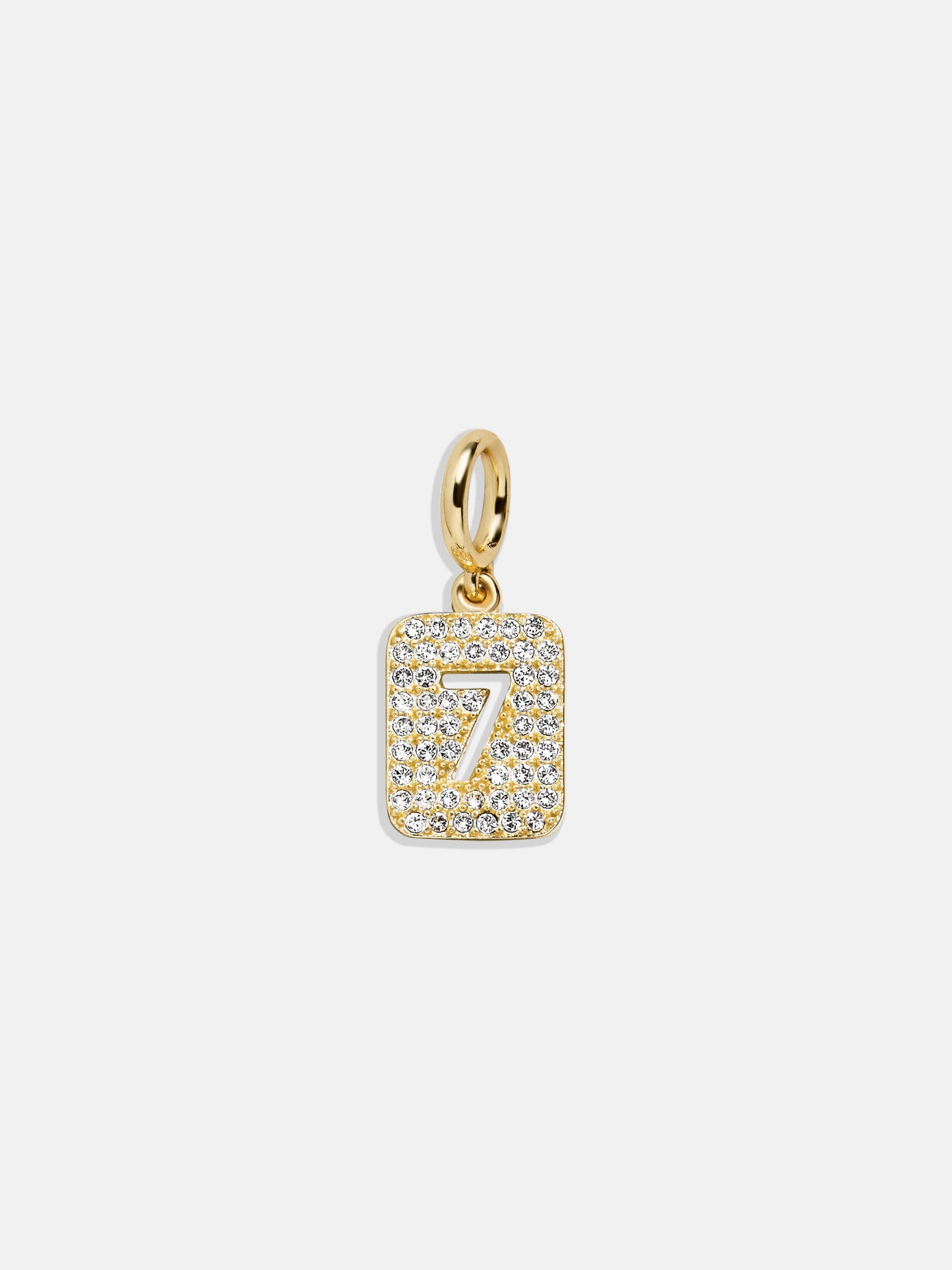 Block Pavé Number Cluster Charm - 7