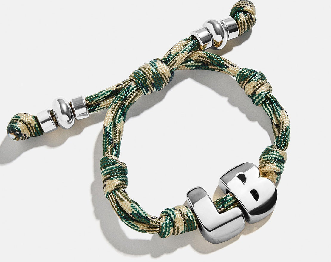 Knotty Initial Custom Bracelet - Camo Double Letters