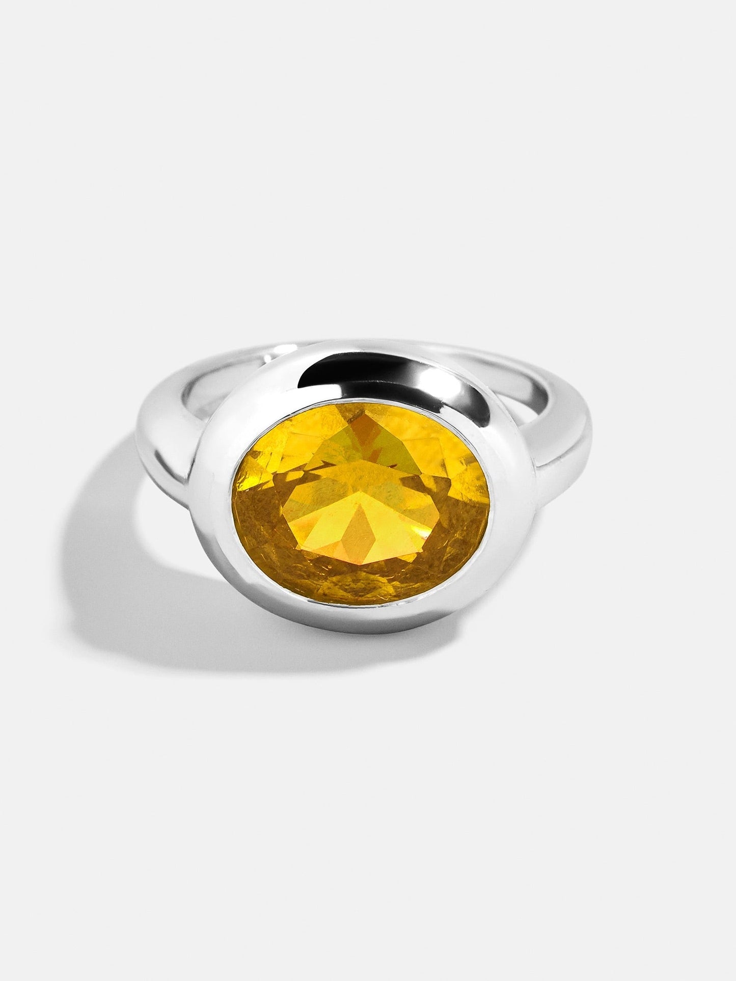 Silver Cubic Zirconia Custom Birthstone Ring - Topaz