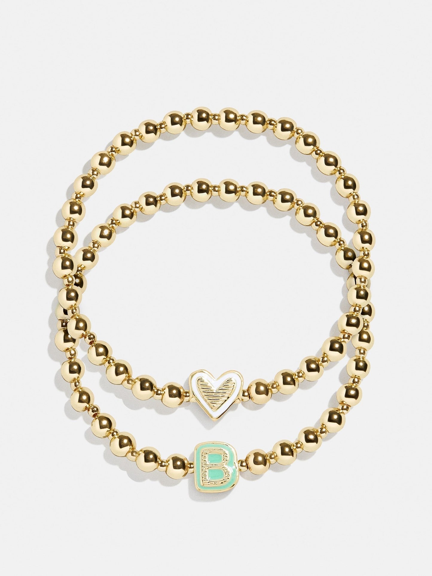 Initial & Heart Kids' Pisa Bracelet Set - Gold