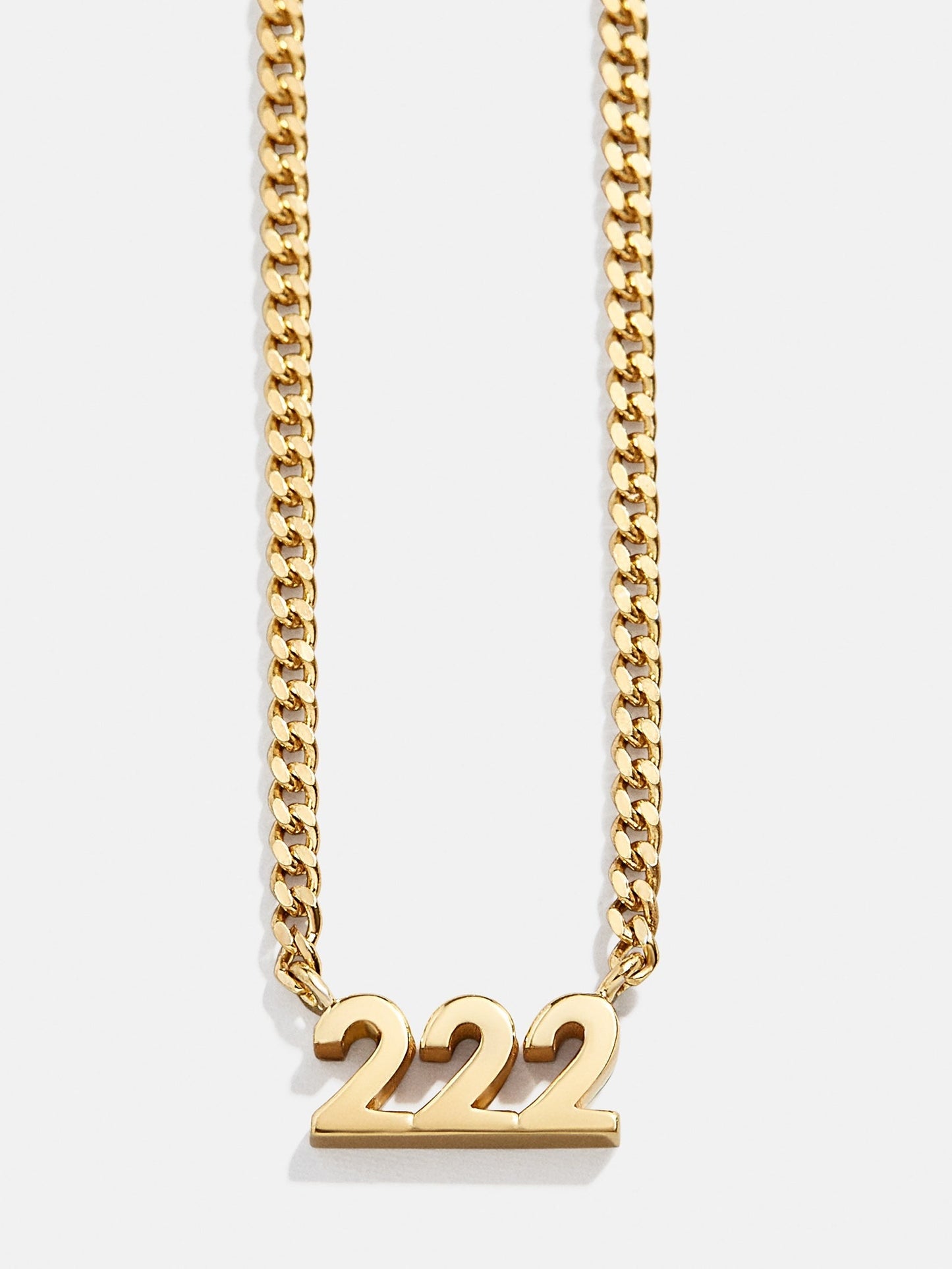 14K Gold Angel Number Custom Nameplate Necklace - Gold