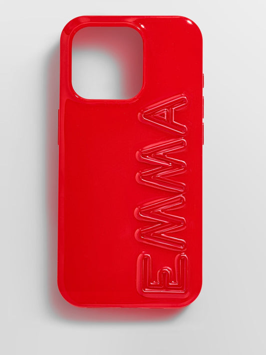 Fine Line Custom iPhone Case - Red/Red