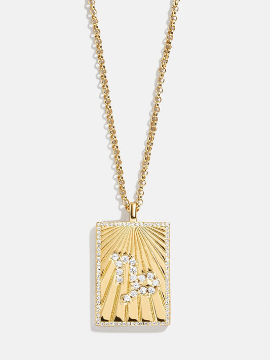 Reversible 18K Gold Zodiac Pendant Necklace - Capricorn