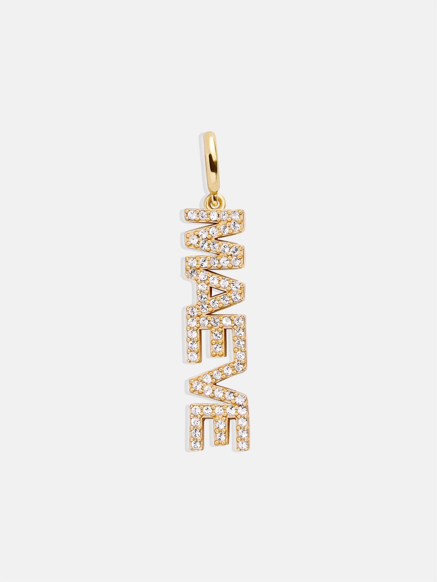 Block Custom Nameplate Charm - Gold/Pavé