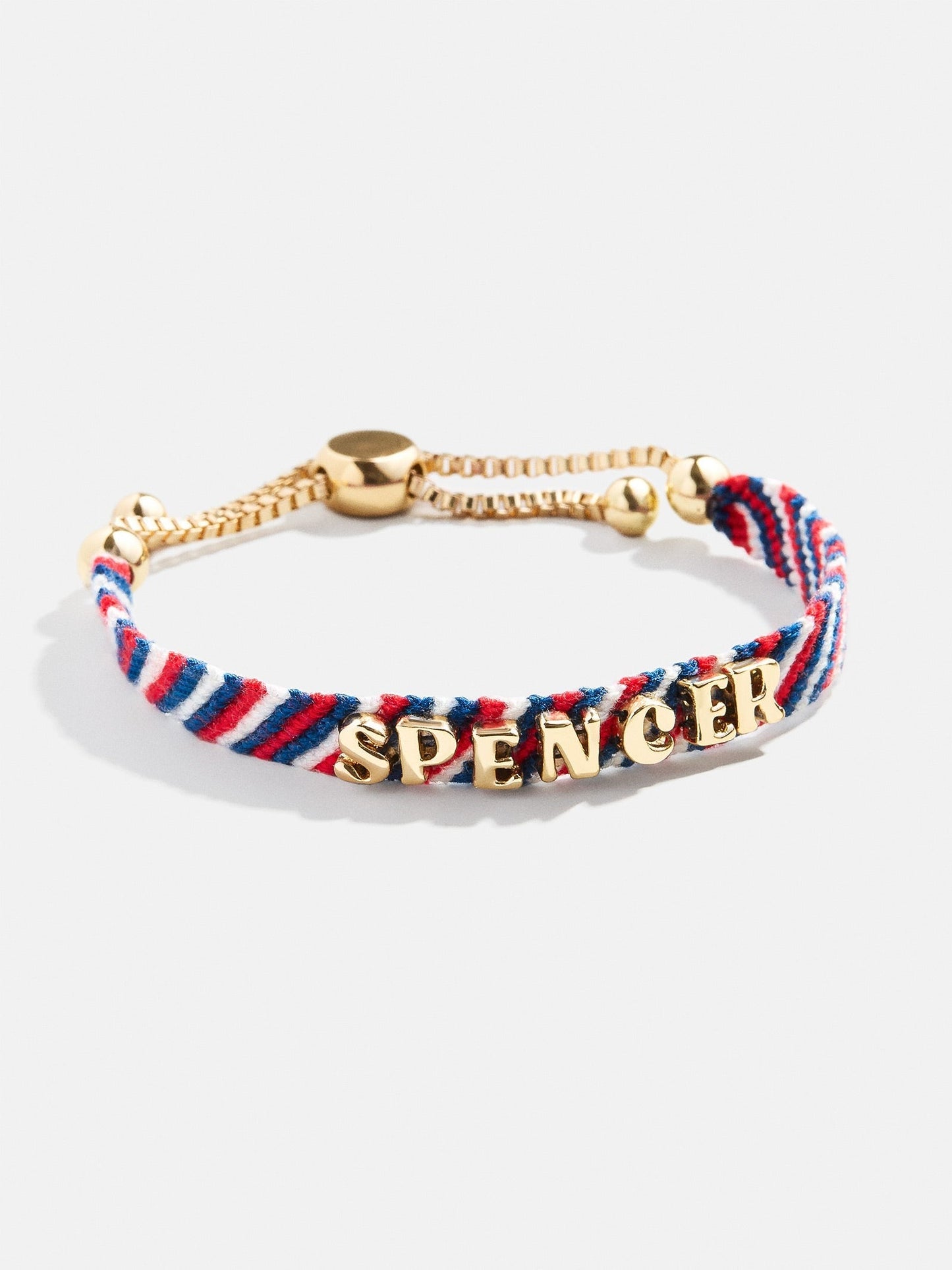 Woven Kids' Custom Friendship Bracelet - Red/Blue Stripe