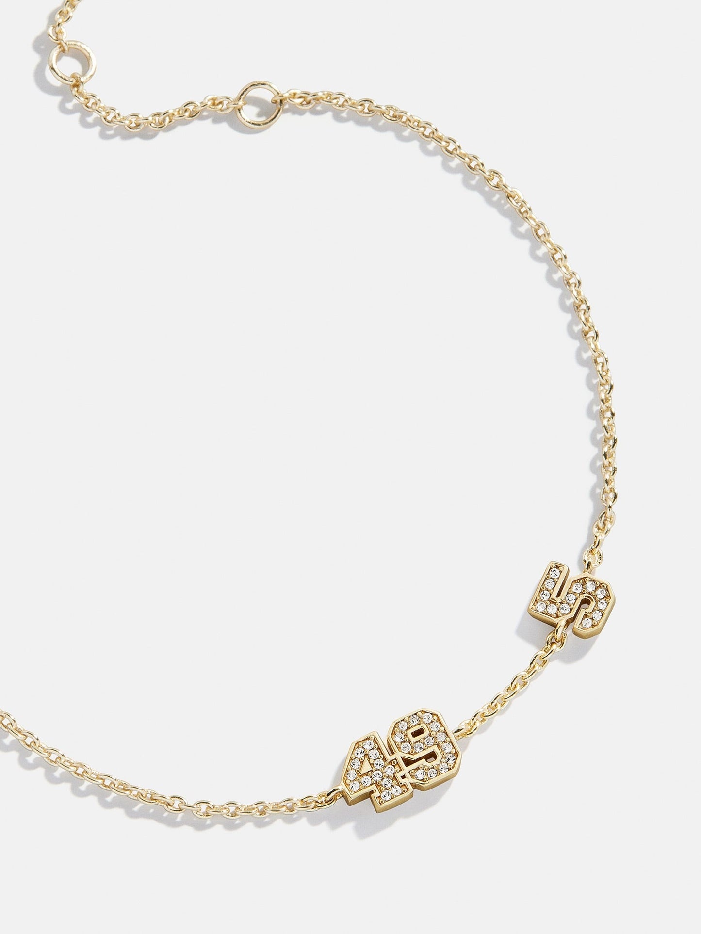 Varsity Number Custom Bracelet - Two Gold Stations