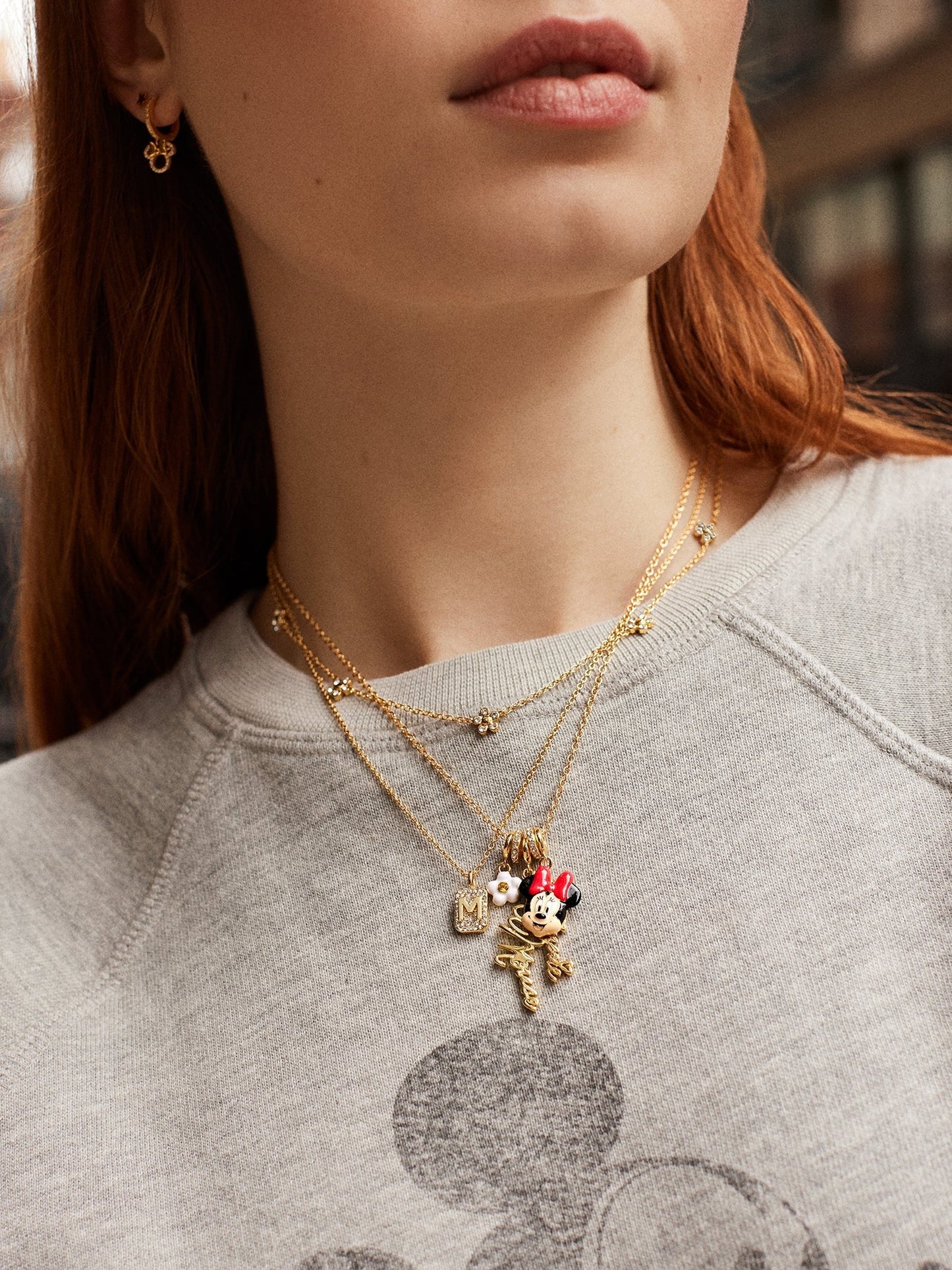 Disney Minnie Mouse Cluster Charm Necklace - Minnie Mouse