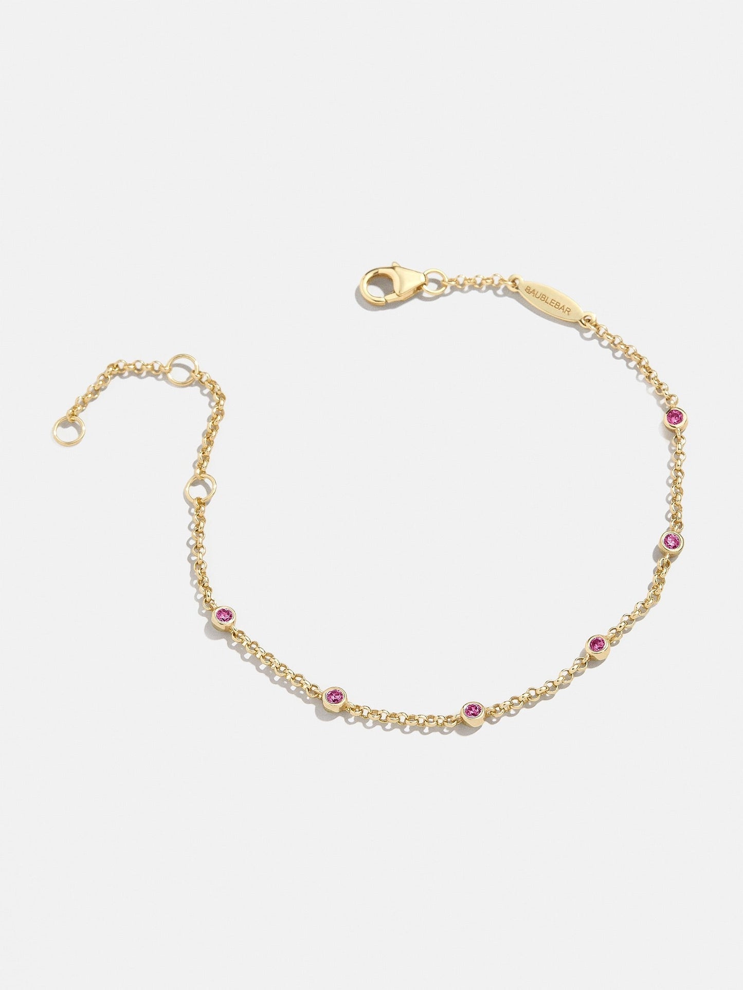 Yasmine 18K Gold Birthstone Bracelet - Ruby