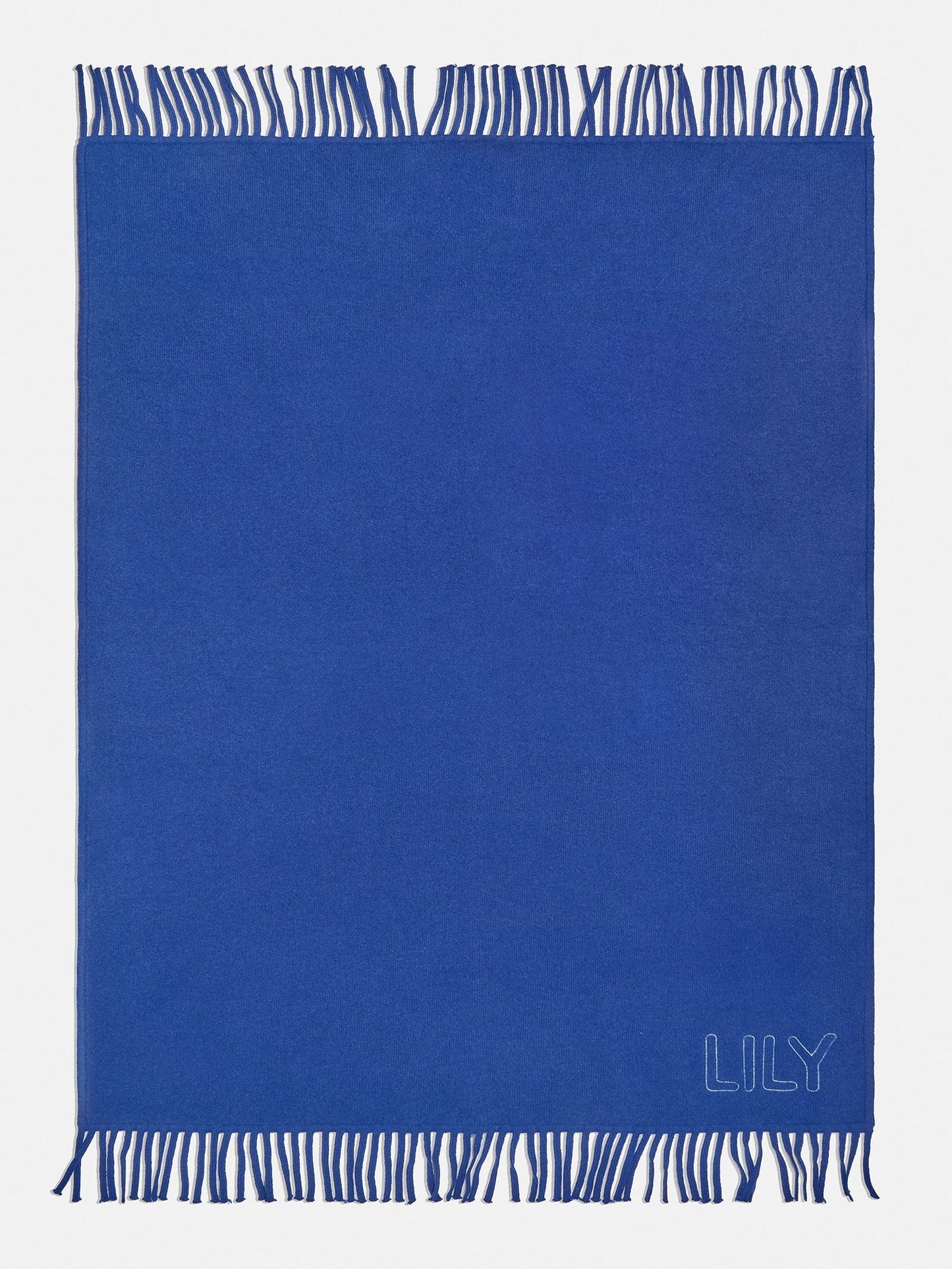 Pure Merino Wool Custom Blanket - Royal Blue/Sky Blue