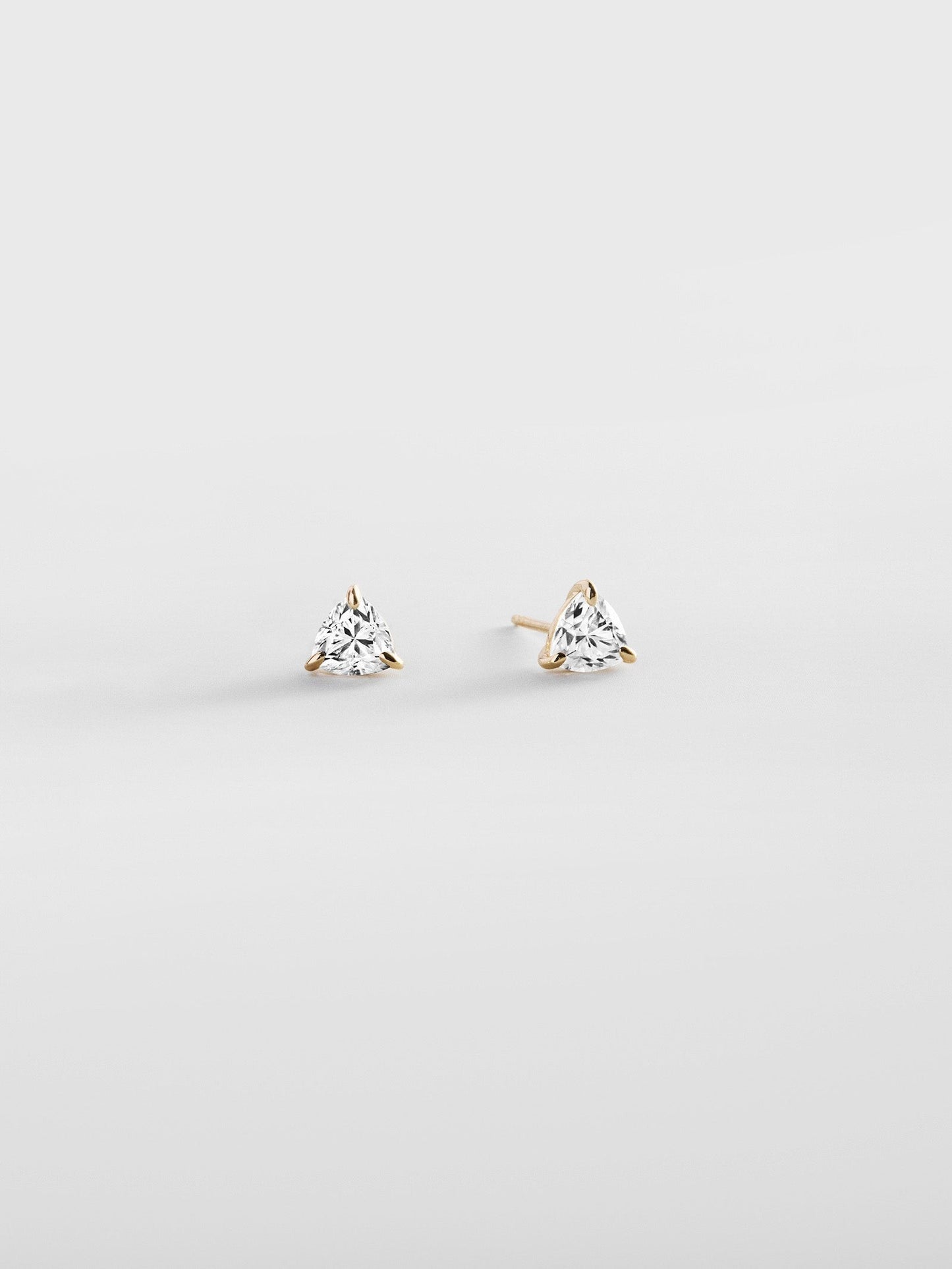 Debra 14K Gold Earrings - Trillion Stone