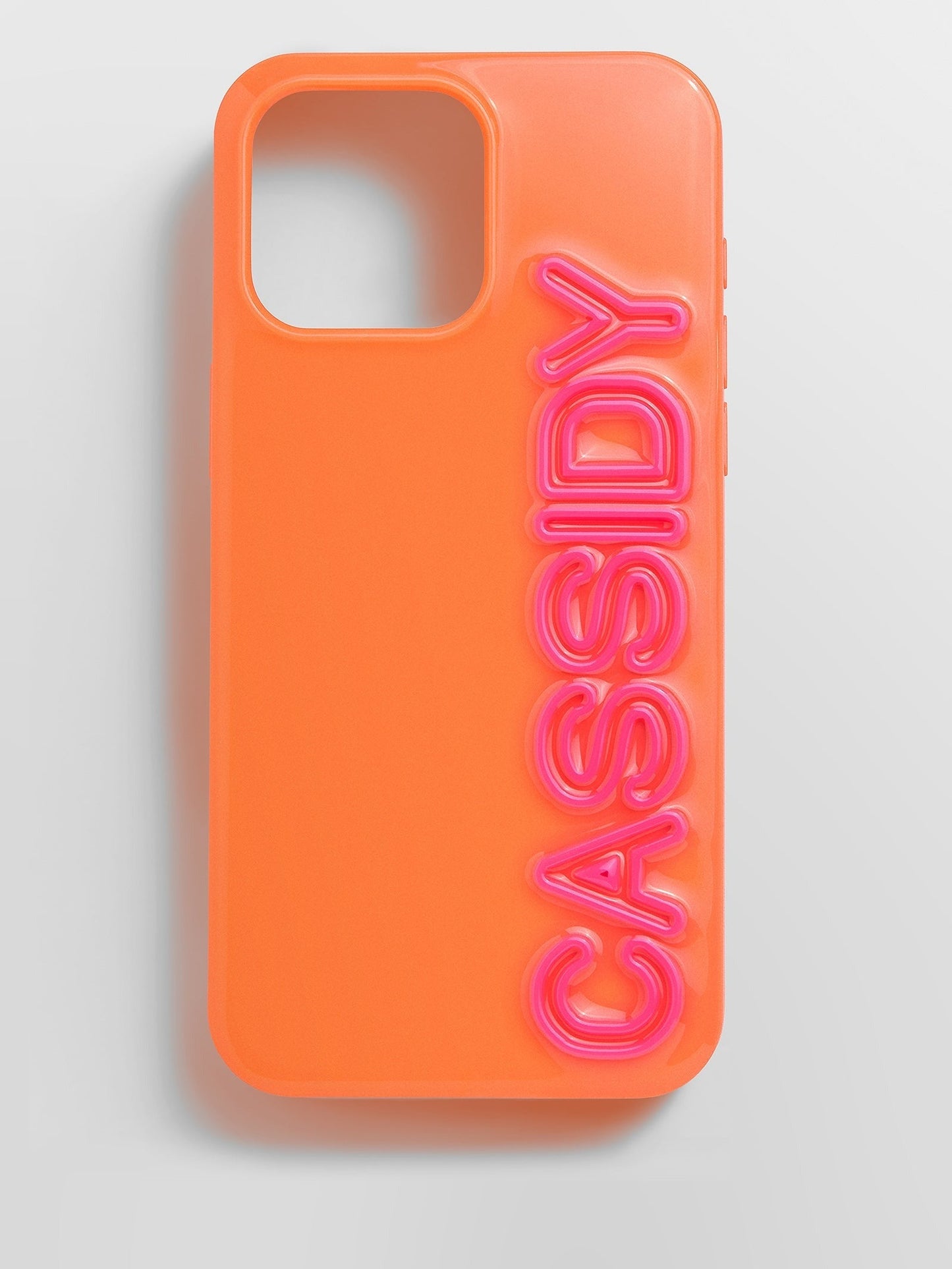 Fine Line Custom iPhone Case - Orange/Hot Pink