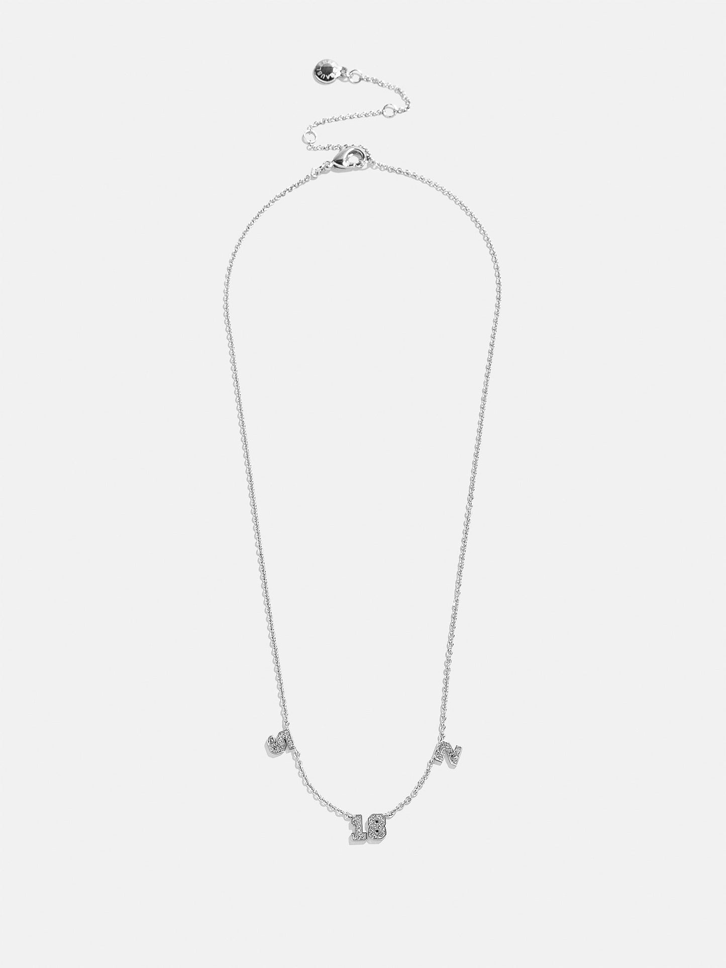 Varsity Number Custom Necklace - Three Silver Stations