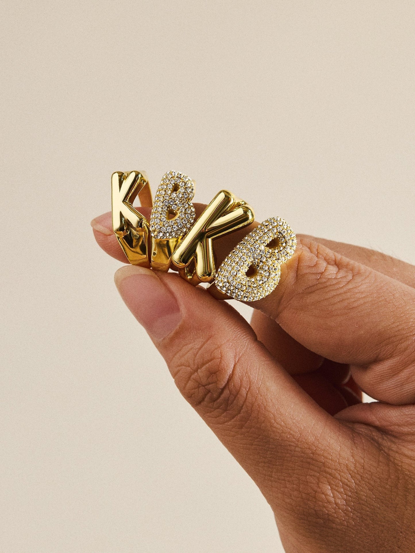 Mini Bubble Initial Ring - S