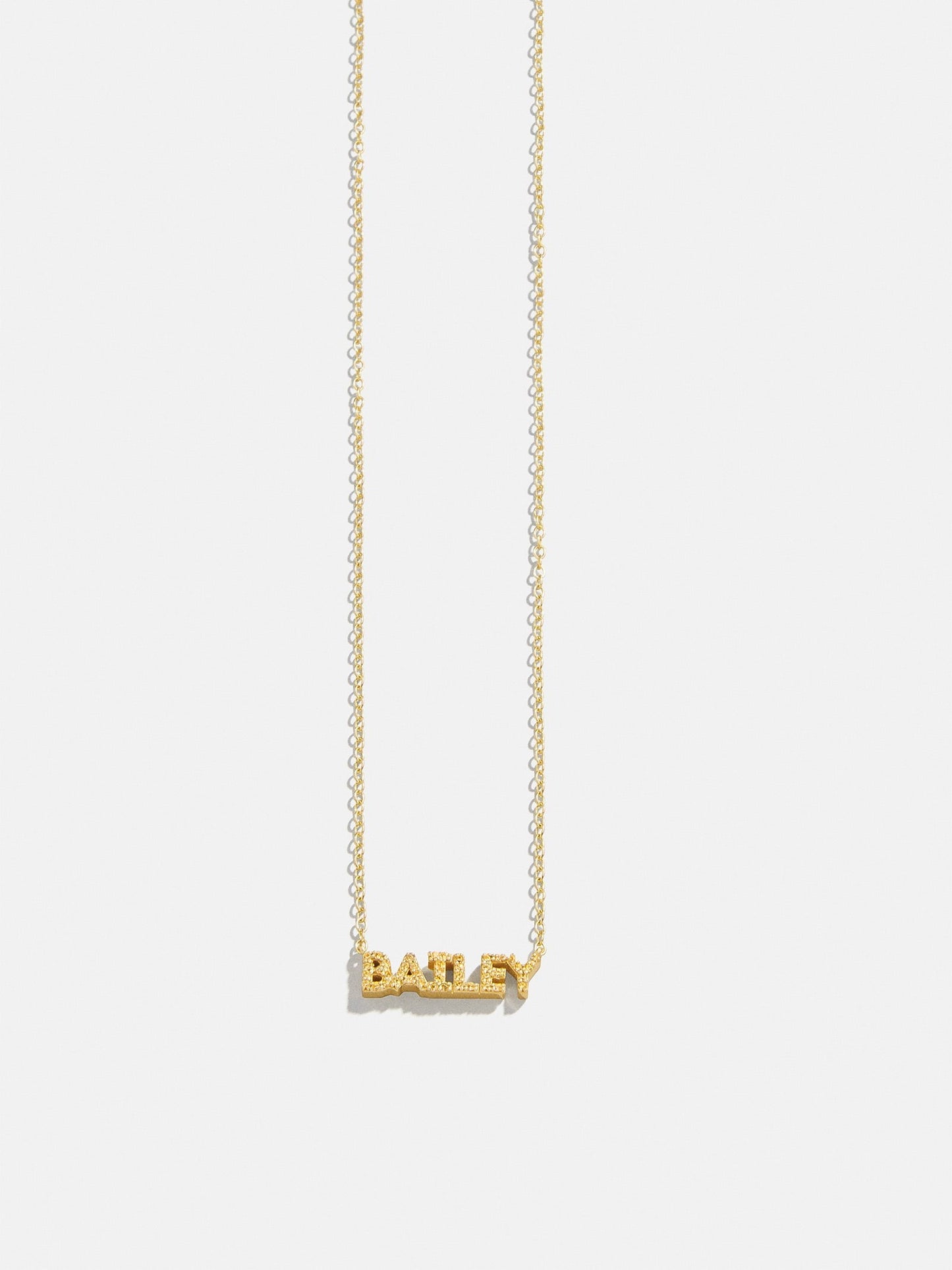 14K Gold Birthstone Custom Nameplate Necklace - Topaz