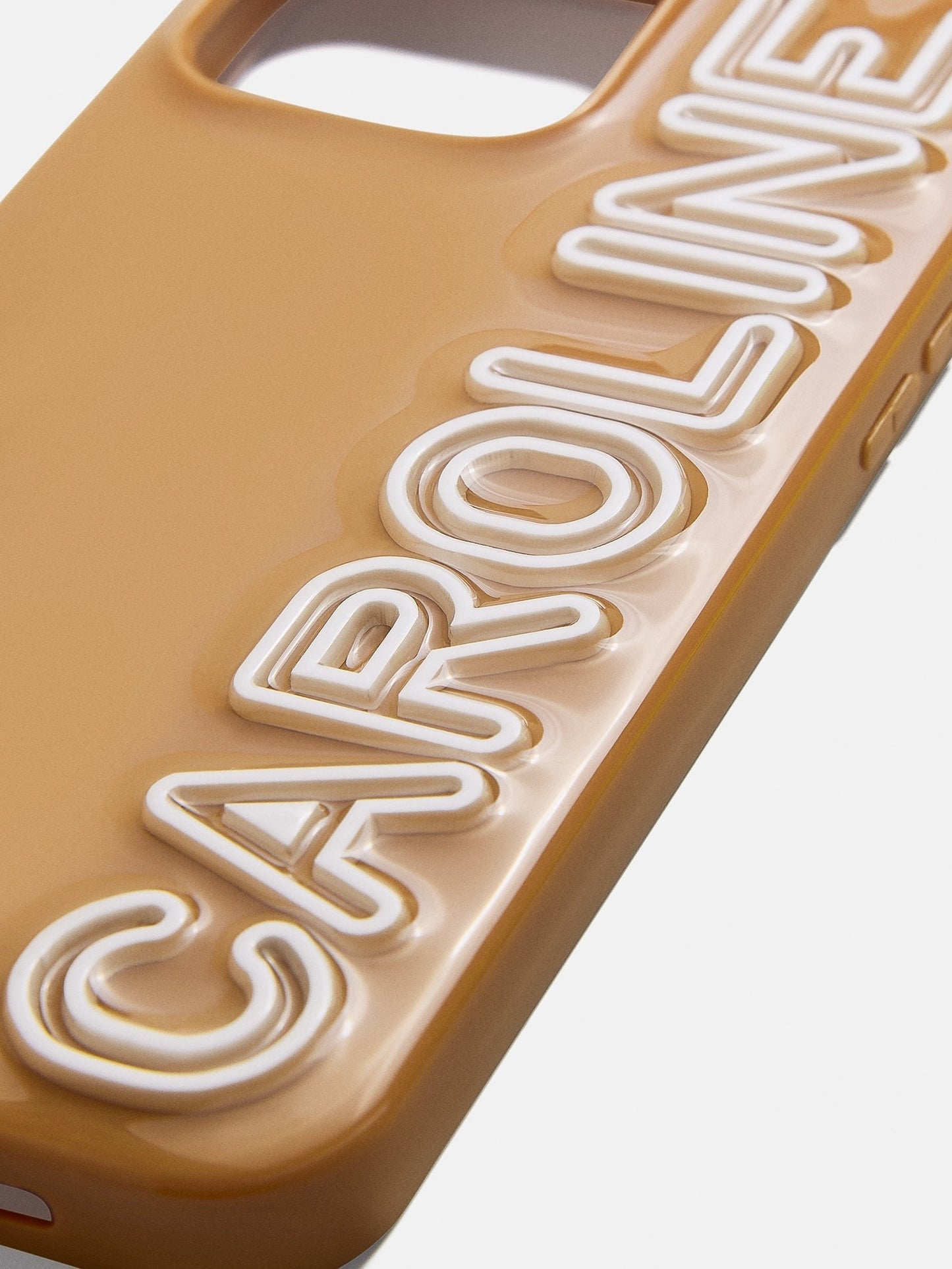Fine Line Custom iPhone Case - Light Brown/White
