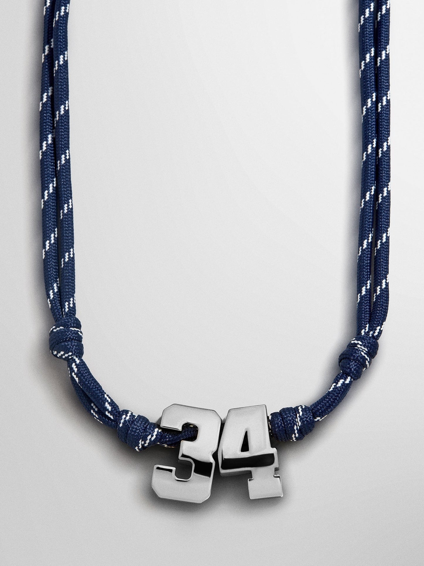 Knotty Varsity Custom Necklace - Navy Double Digit