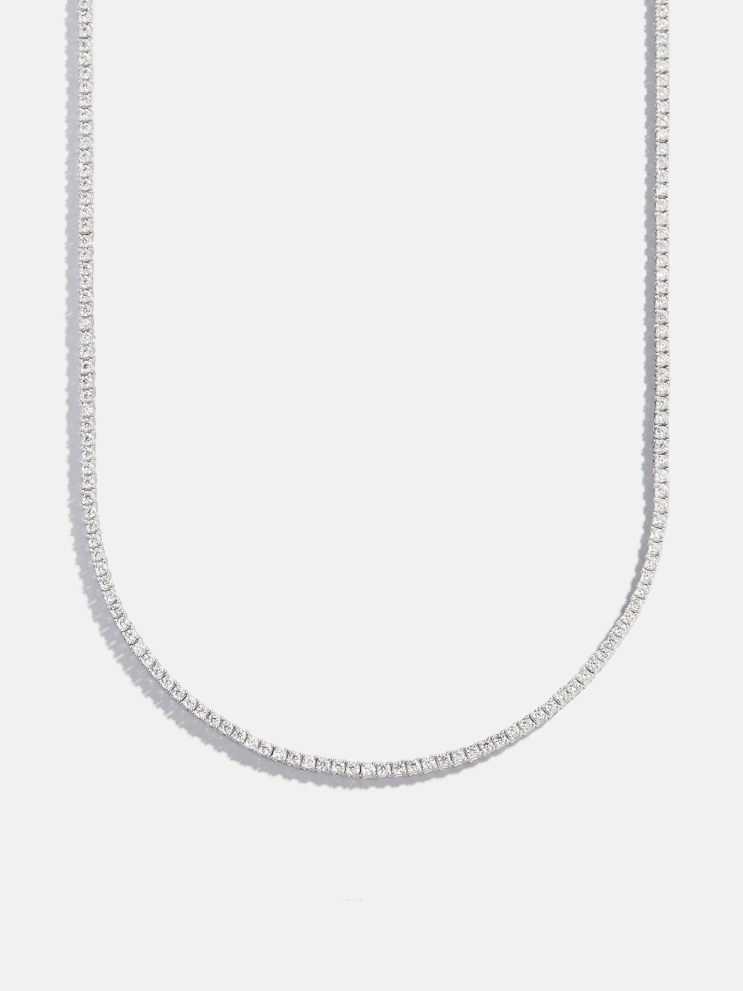 Billie Silver Tennis Necklace - Rhodium Plated Silver