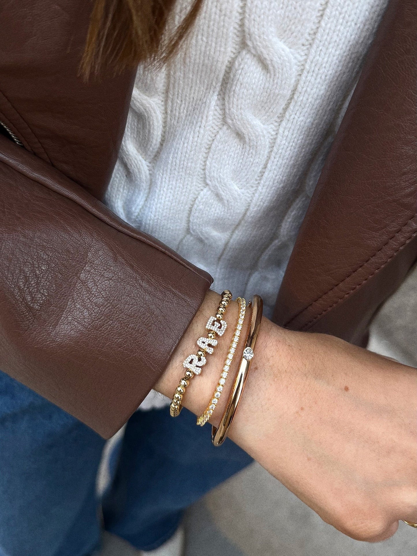 Pisa Custom Bracelet - Gold/Pavé