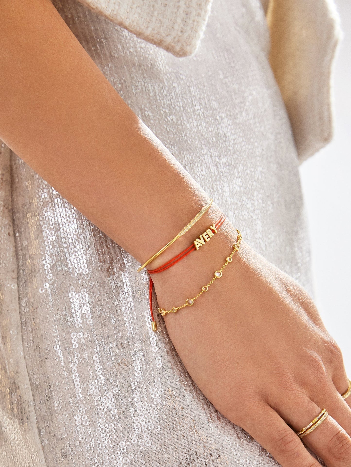 Custom Cord Bracelet - Bright Red