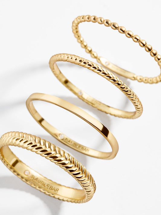 Mamie 14K Gold Ring Set - Gold