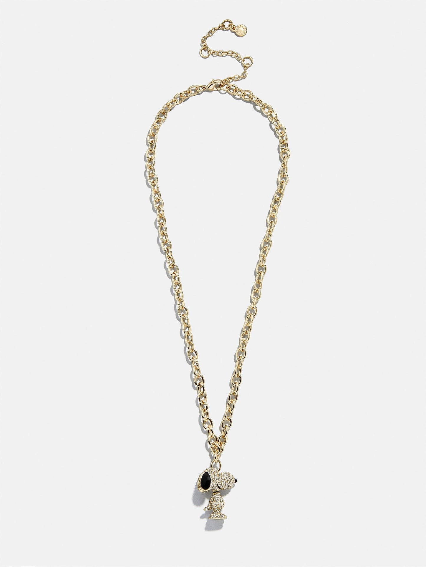 Peanuts Snoopy Pendant Necklace - Gold/Pavé